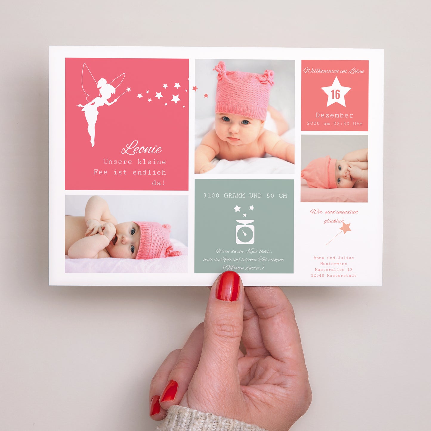 Geburtskarte Landschaft Kleine Fee foto N° 3