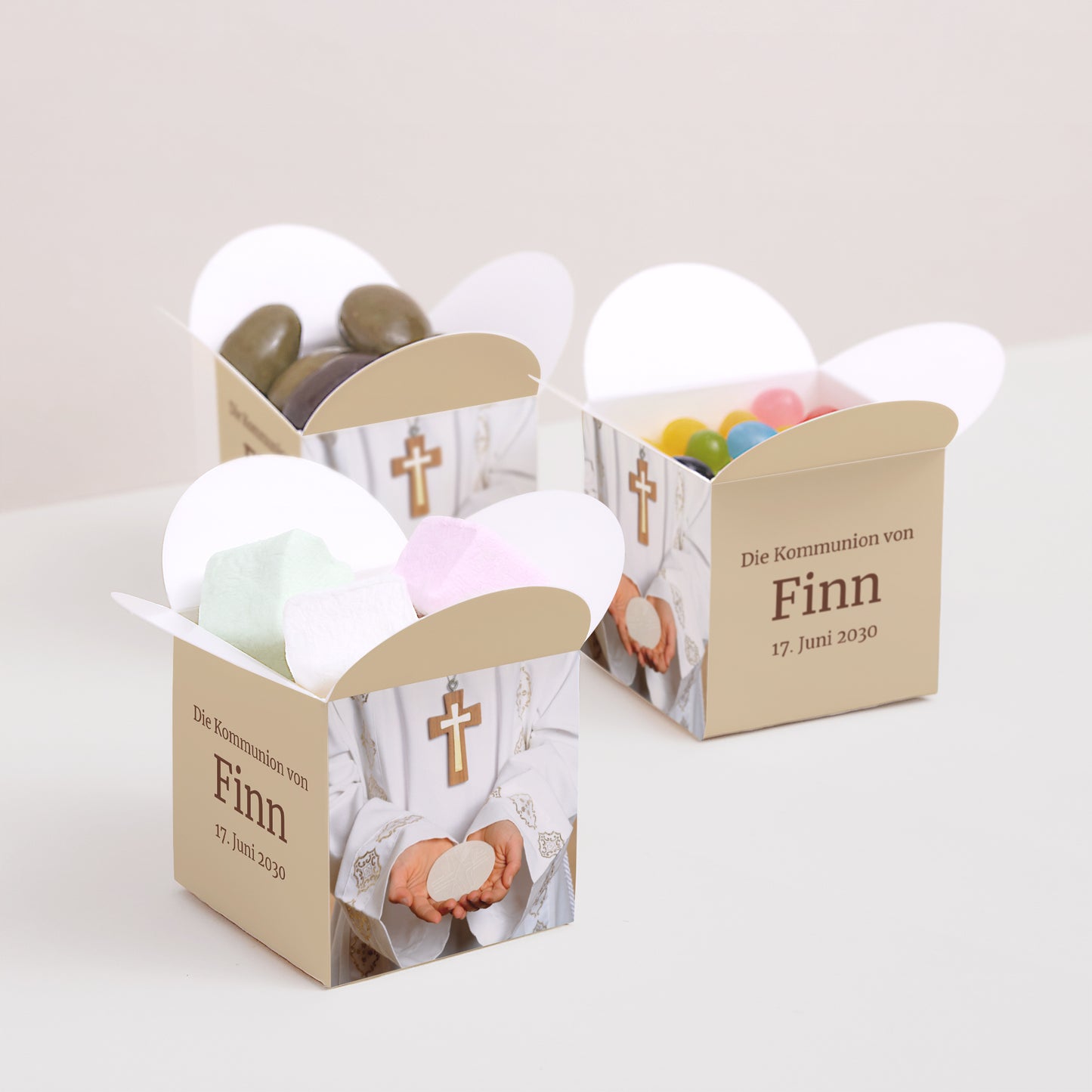 Geschenkbox Kommunion Schmetterlingsöffnung Fromme Bilder foto N° 3