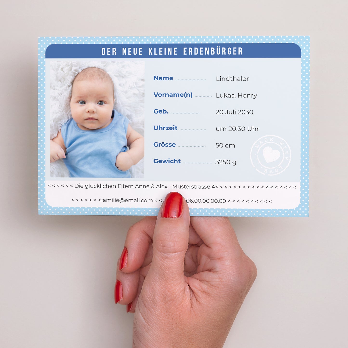 Geburtskarte Landschaft Identitätskarte foto N° 3