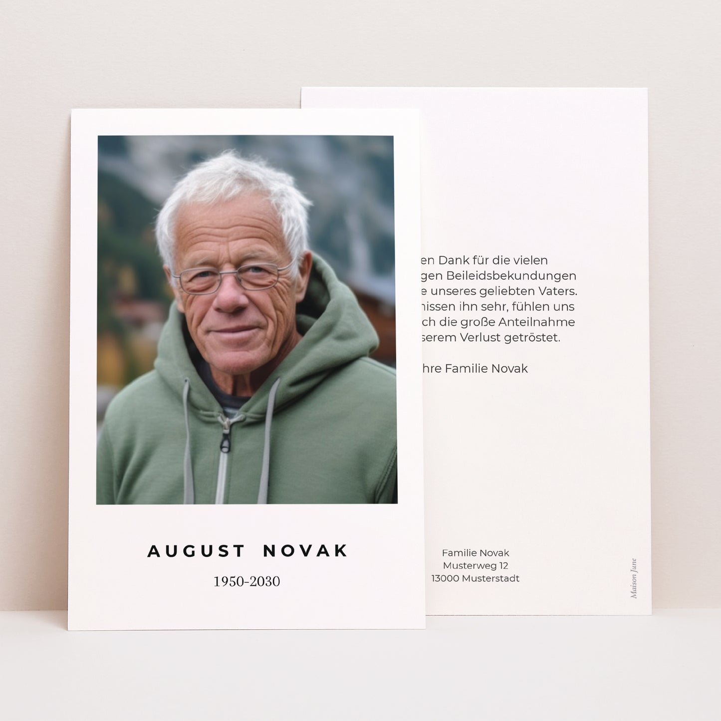 Trauerkarte PortraitPorträt Porträt Verstorbener foto N° 1