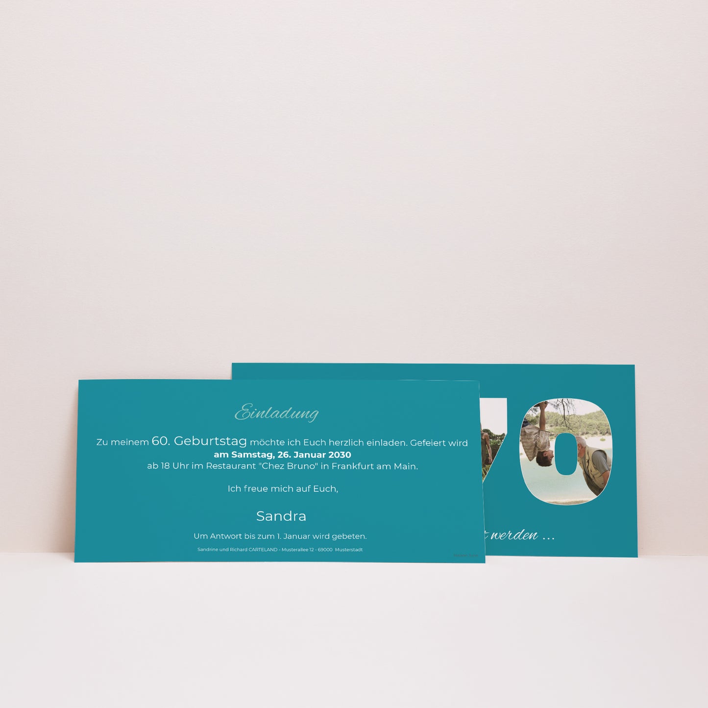 Einladungskarte Geburtstag Panoramische Landschaft Fetischzahlen foto N° 3