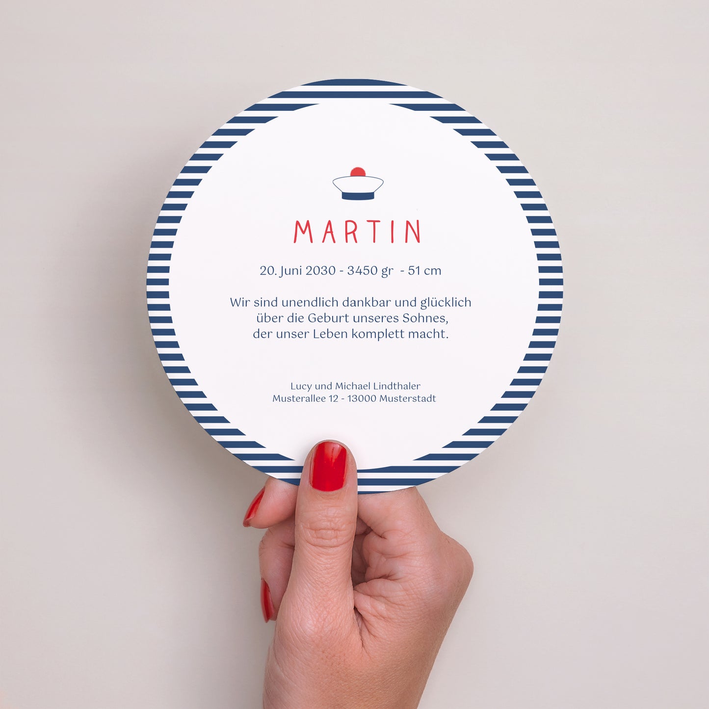 Geburtskarte Rund Kleines Moos foto N° 3