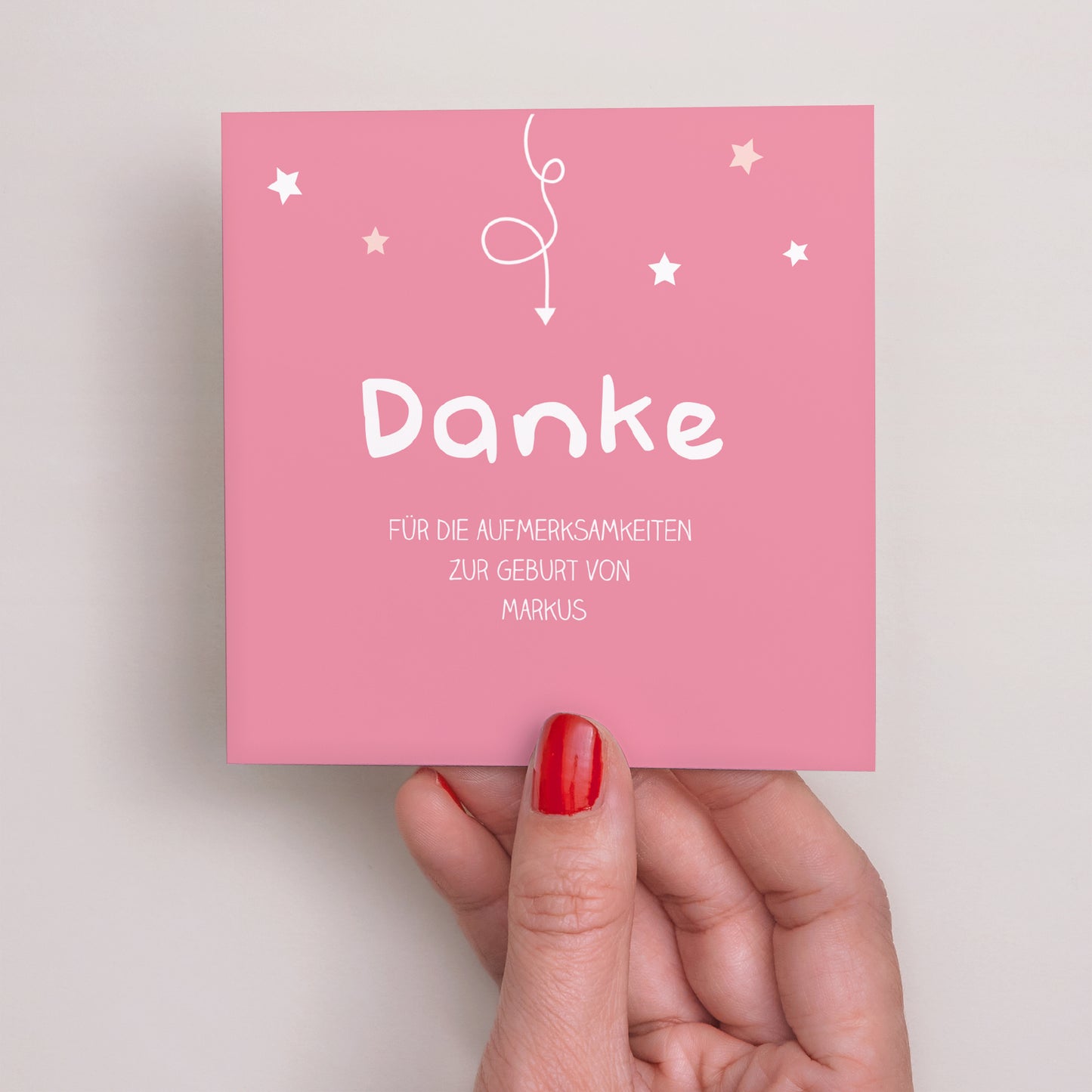 Dankeskarte Geburt Quadrat Rätsel foto N° 2
