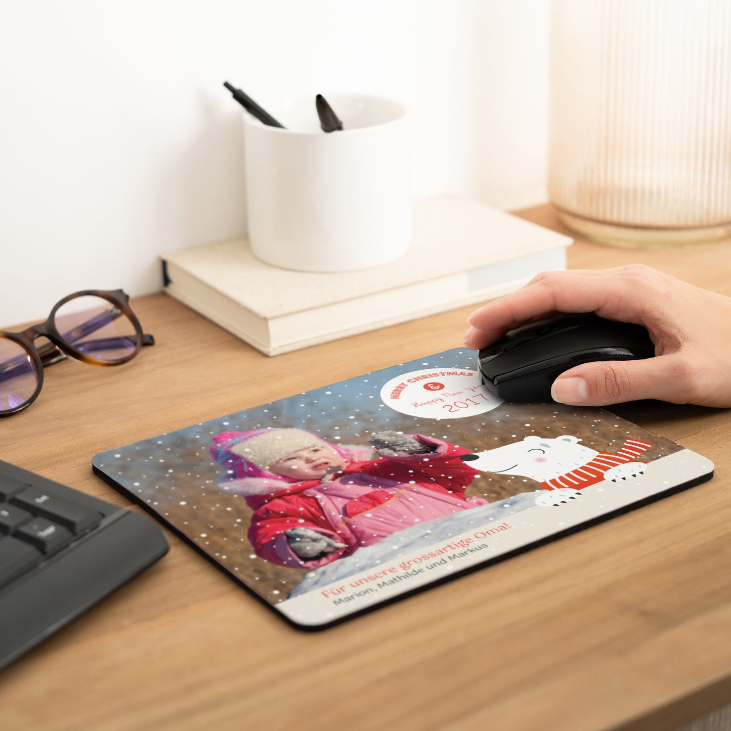 Mousepad Weihnachten Rechteck Weihnachtsbär II foto N° 2