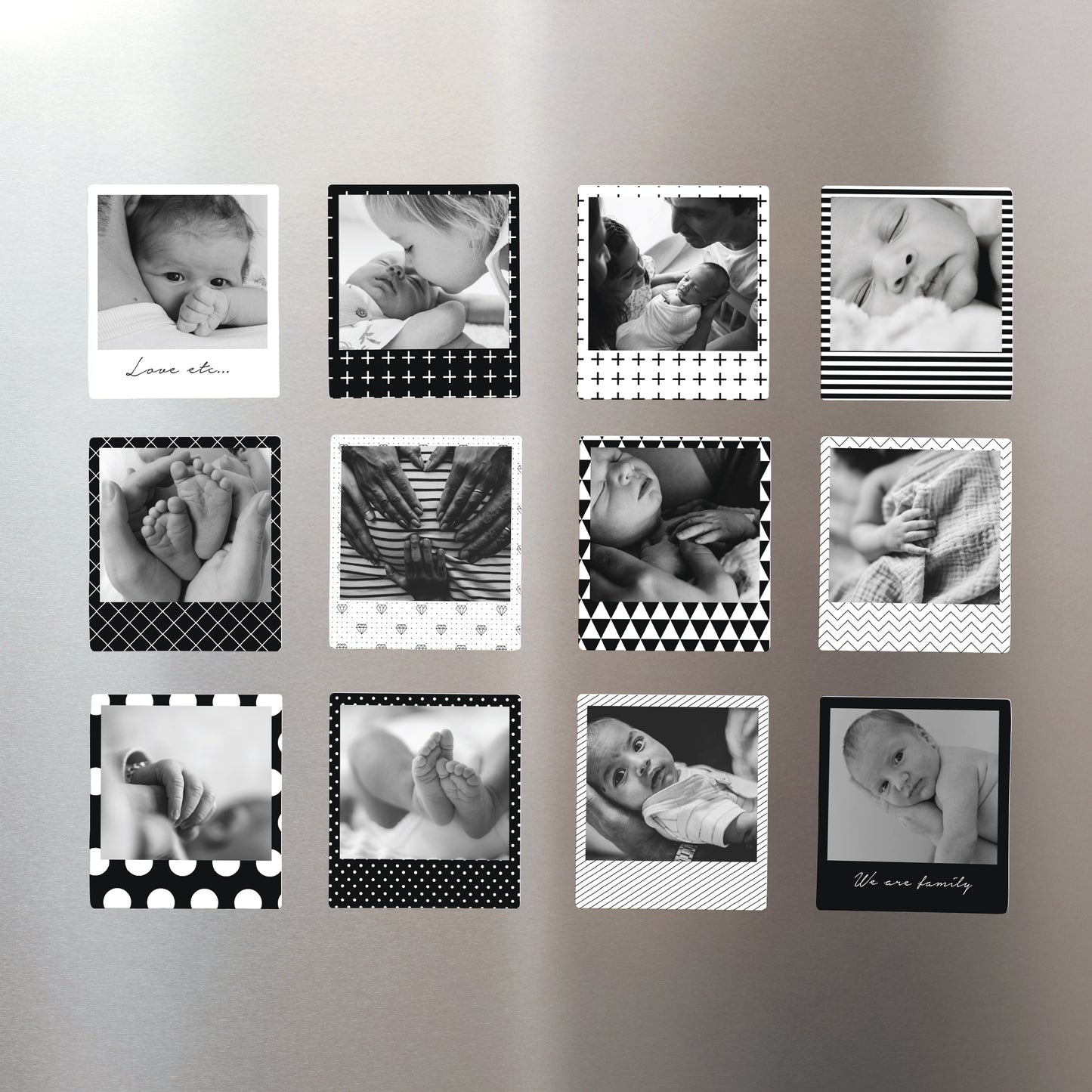 Fotoabzug Foto's Pack mit 12, magnetisch Magnet S/W foto N° 1