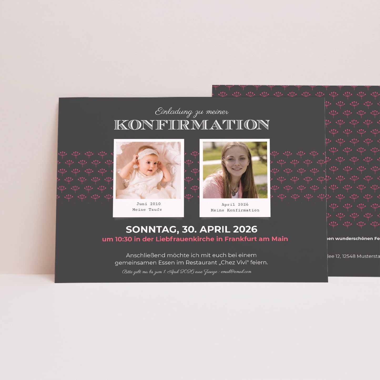 Einladungskarte Konfirmation Landschaft Bestätigung der Taufe foto N° 1