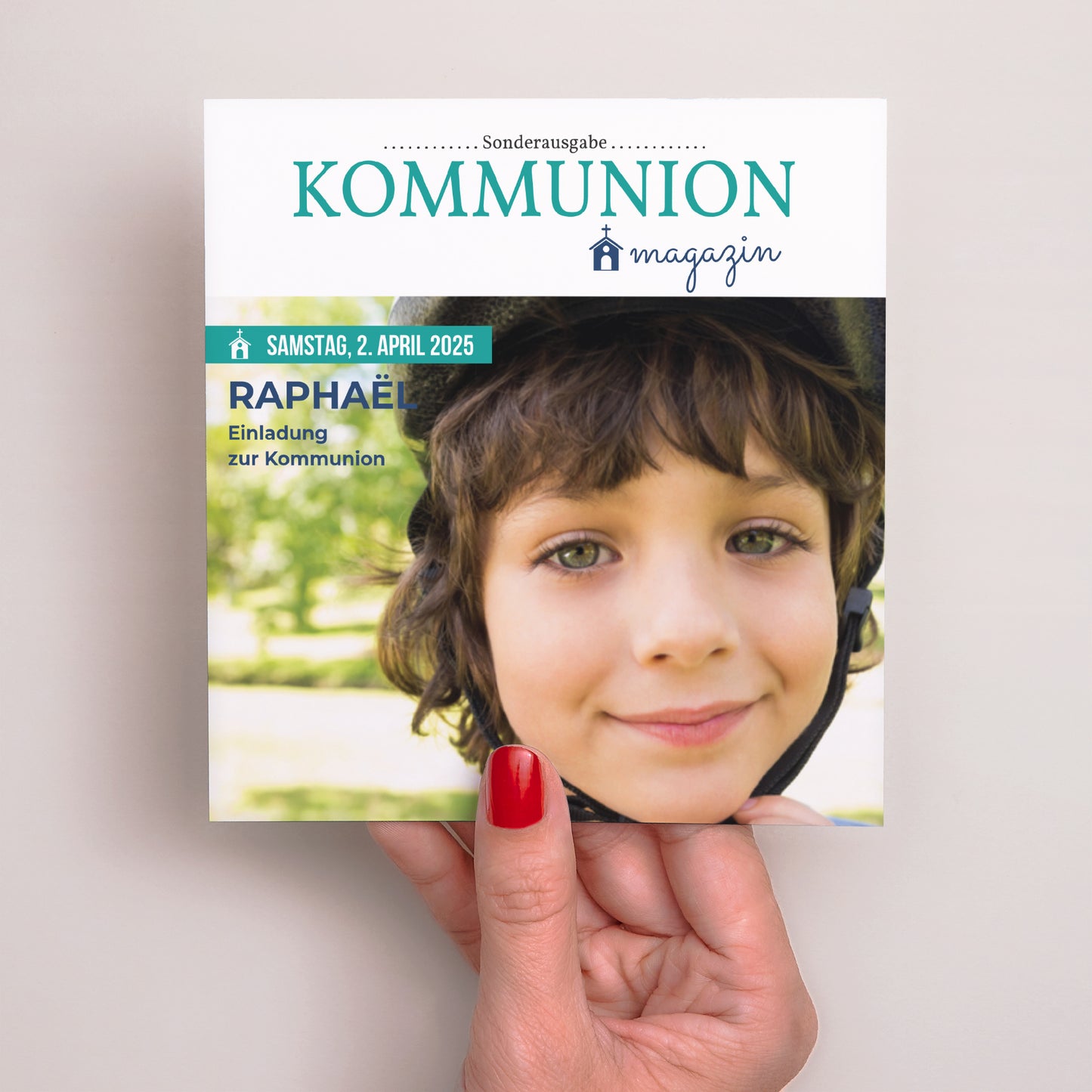 Einladungskarte Kommunion Quadrat Communion Magazine foto N° 2