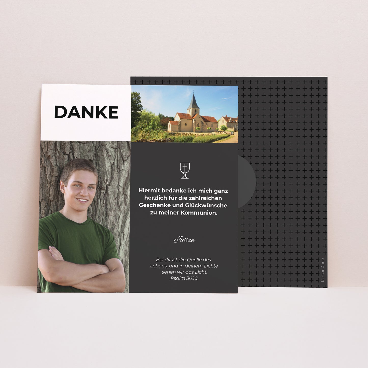 Dankeskarte Konfirmation Quadrat Sakrament, danke foto N° 1