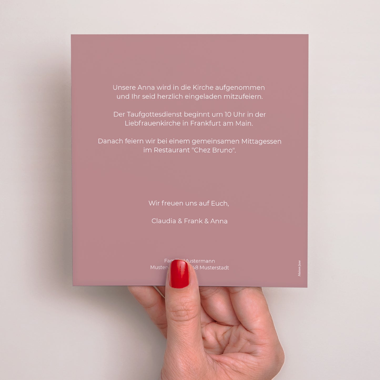 Taufeinladung Quadrat Camaieu pastel foto N° 3