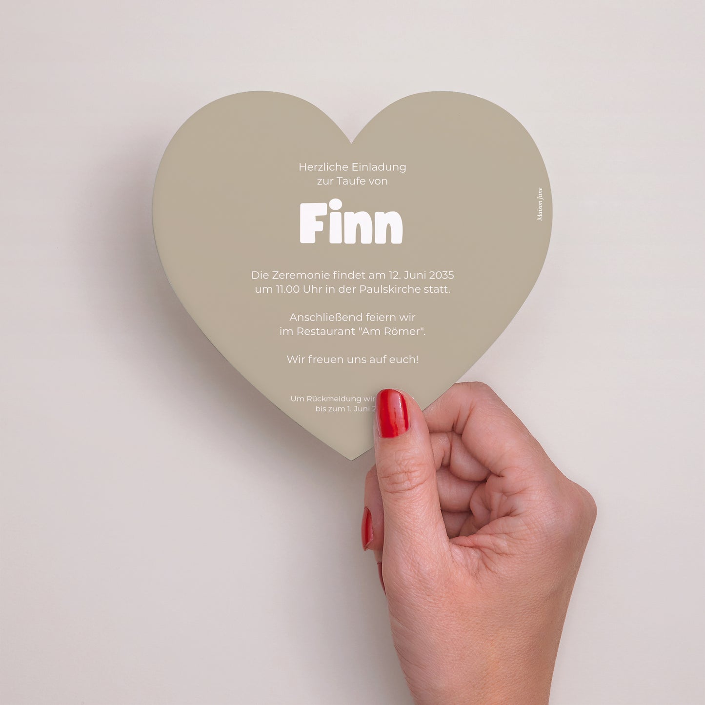 Taufeinladung Herz Herz Pastell foto N° 3