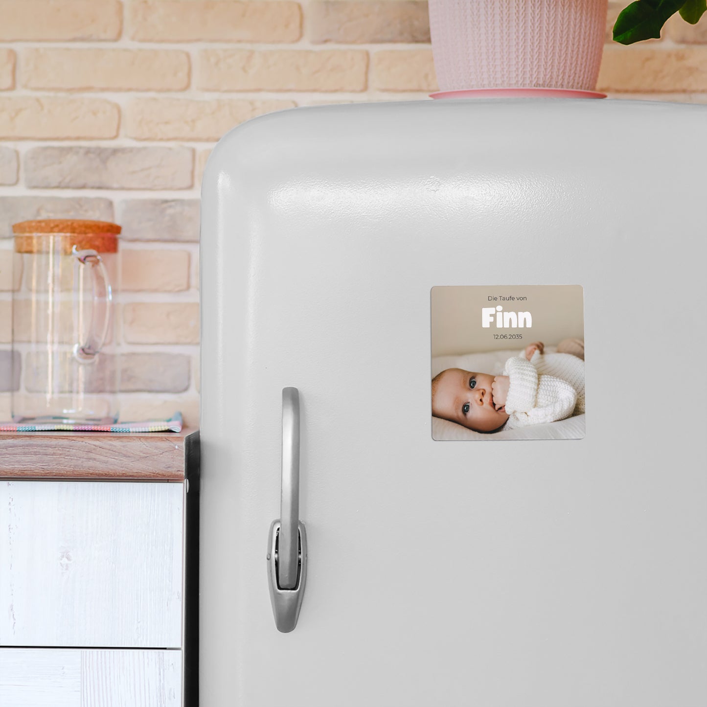 Taufeinladung Satz von 9, magnetisch. Herz Pastell foto N° 4