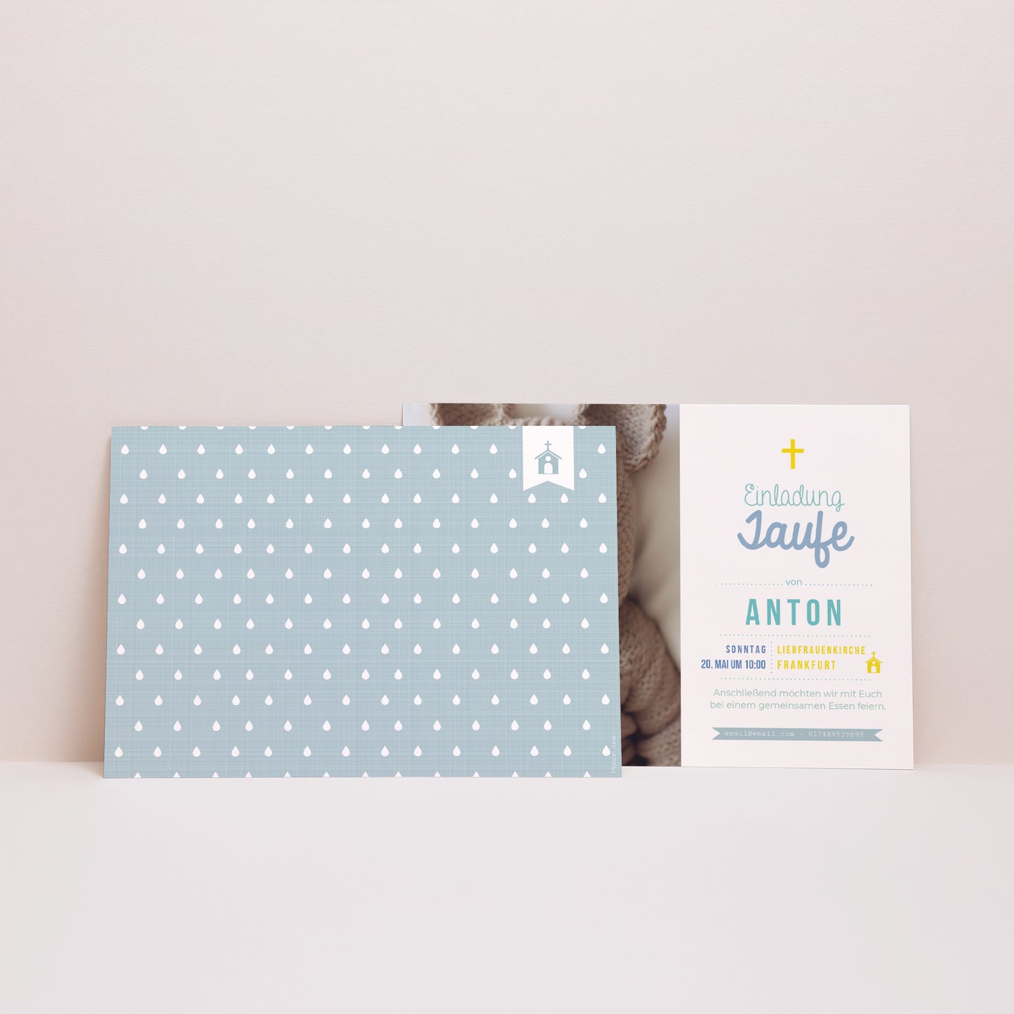 Taufeinladung Landschaft Camaieu de bleus foto N° 3