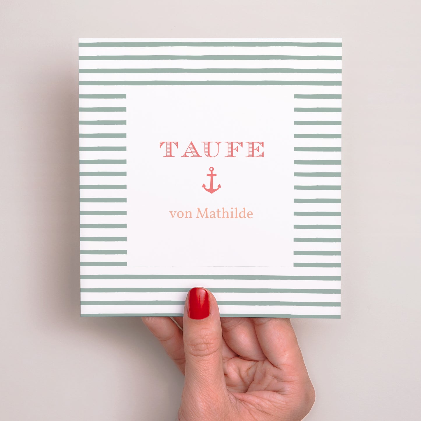 Einladungskarte Taufe Quadrat Belle Marinière foto N° 2