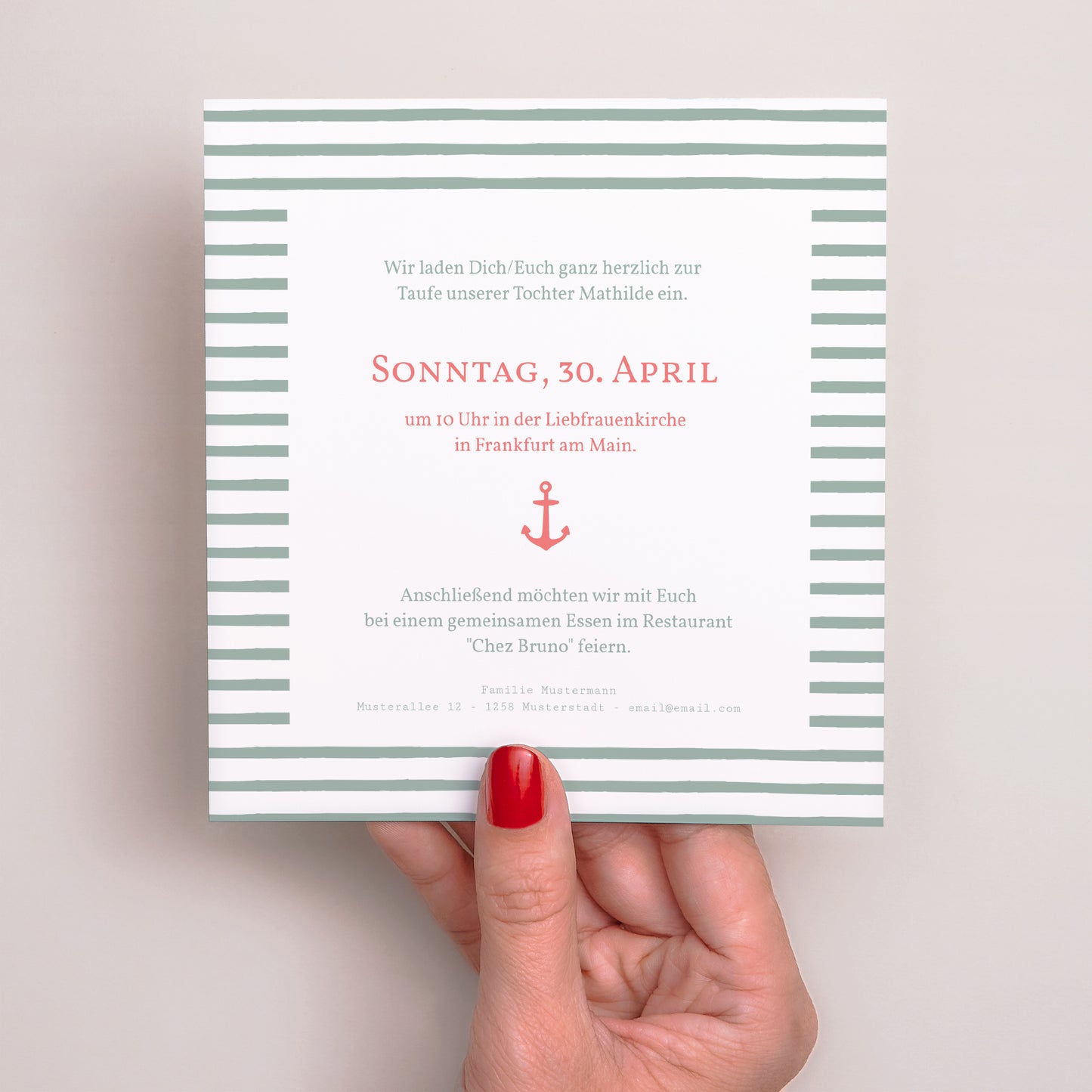 Taufeinladung Quadrat Belle Marinière foto N° 3