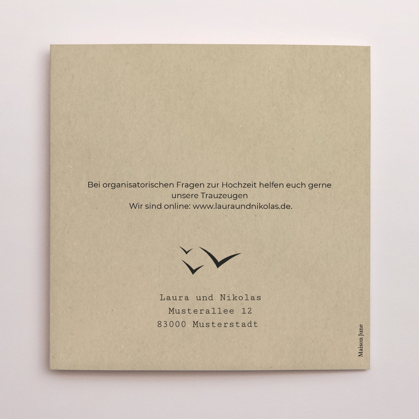 Hochzeitseinladung Doppelflügiges Quadrat Sonnenpass foto N° 3