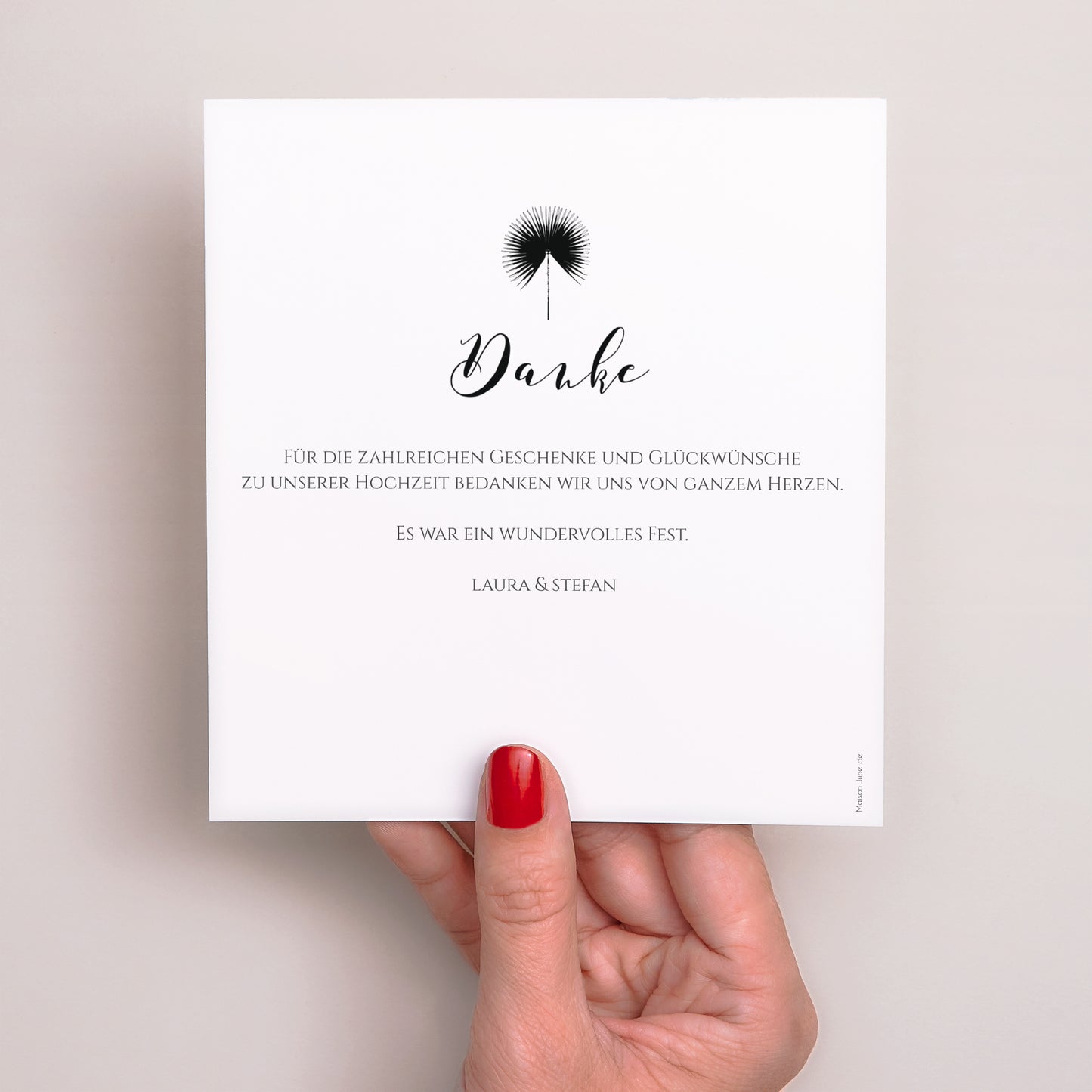 Dankeskarte Hochzeit Quadrat Love is Life foto N° 3