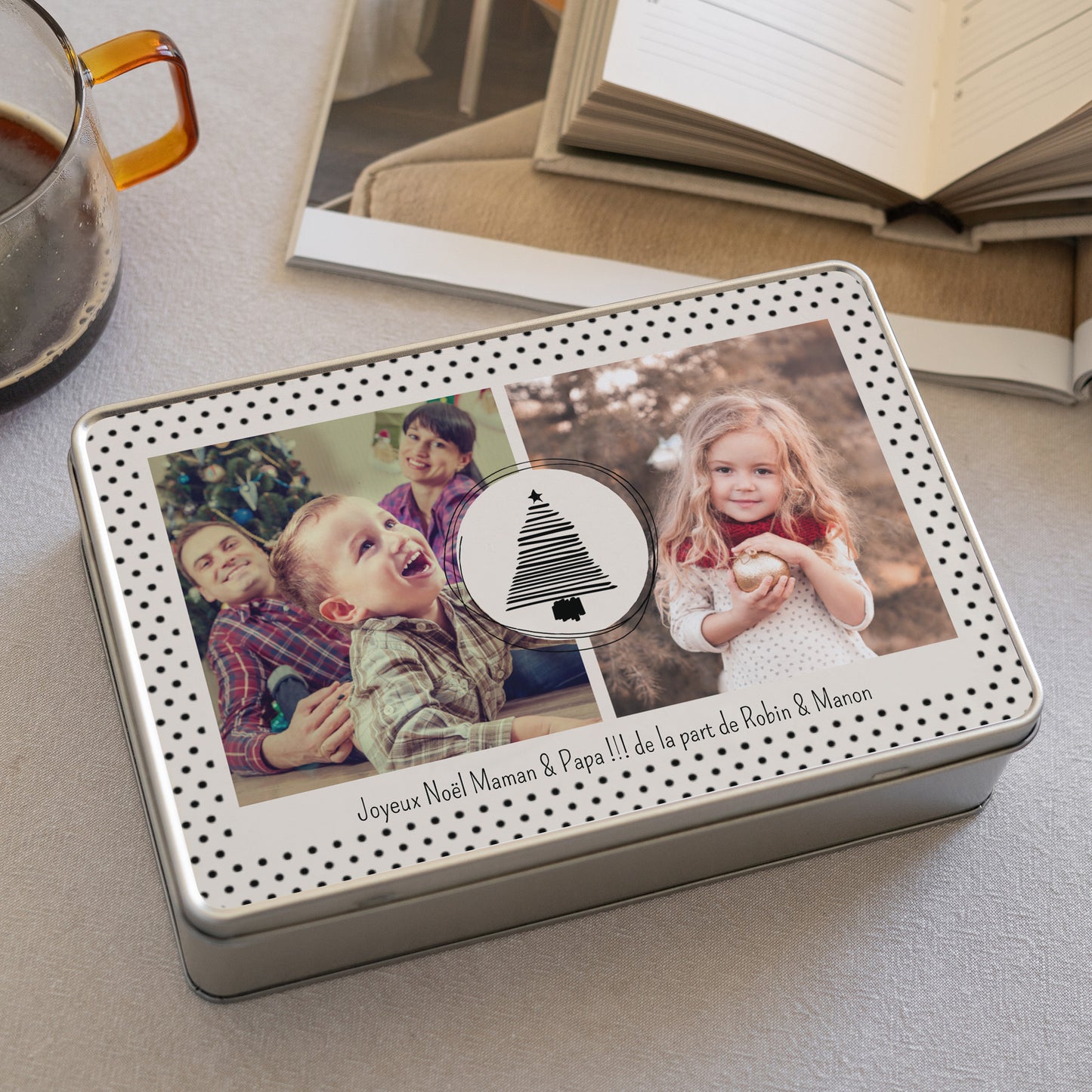 Metalldose Objekte Rechteck Tannen & Erbsen foto N° 2