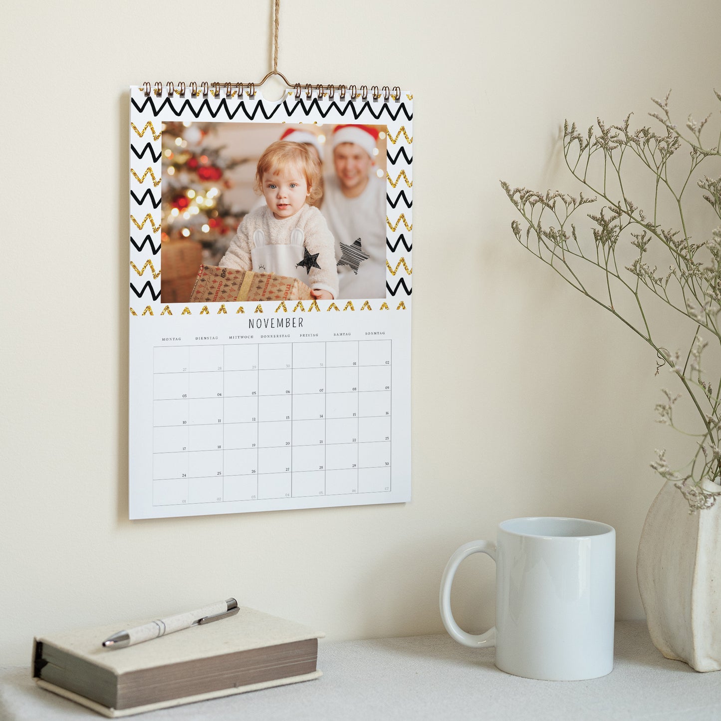 Kalender Weihnachten Wandbild A4 Ein goldenes Weihnachten foto N° 3