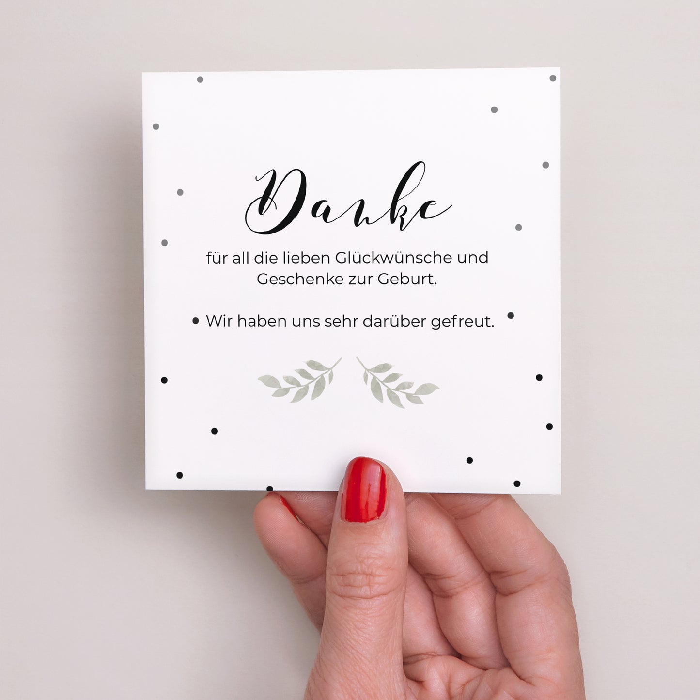 Dankeskarte Geburt Quadrat Fuchsschwanz foto N° 2