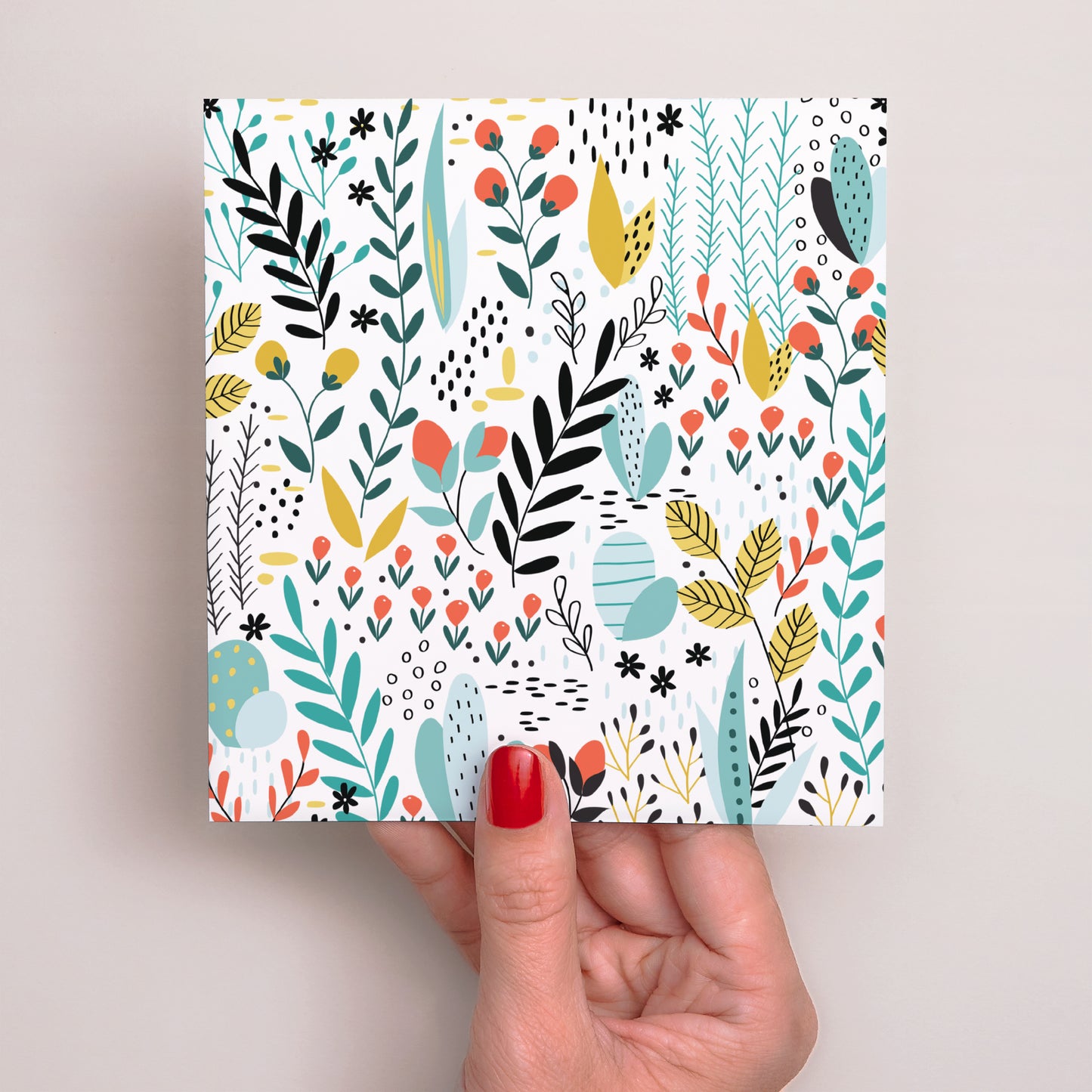 Beilegekarte Hochzeit Quadrat Wilde Wiese foto N° 2