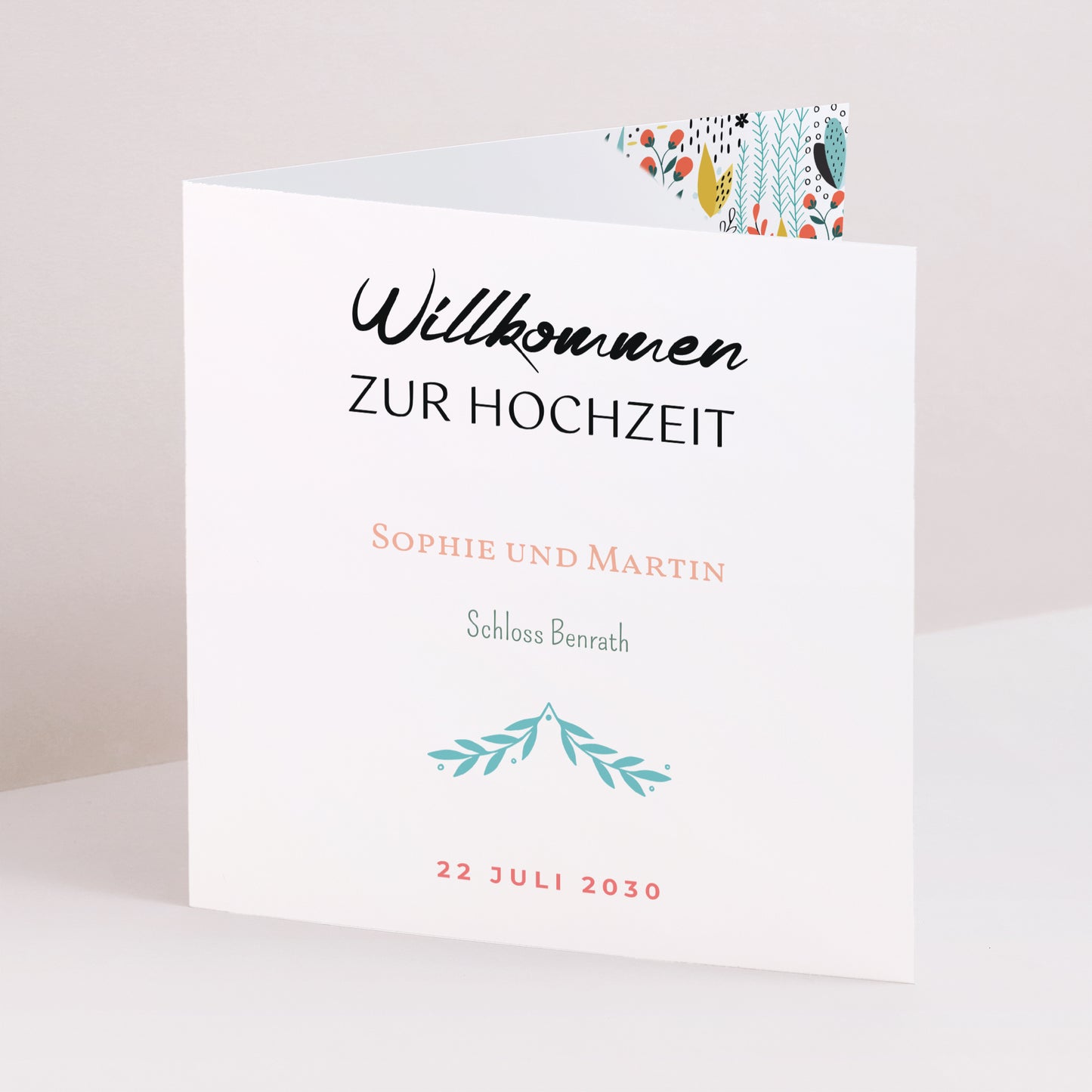 Hochzeitseinladung Doppelflügelfenster Wilde Wiese foto N° 1