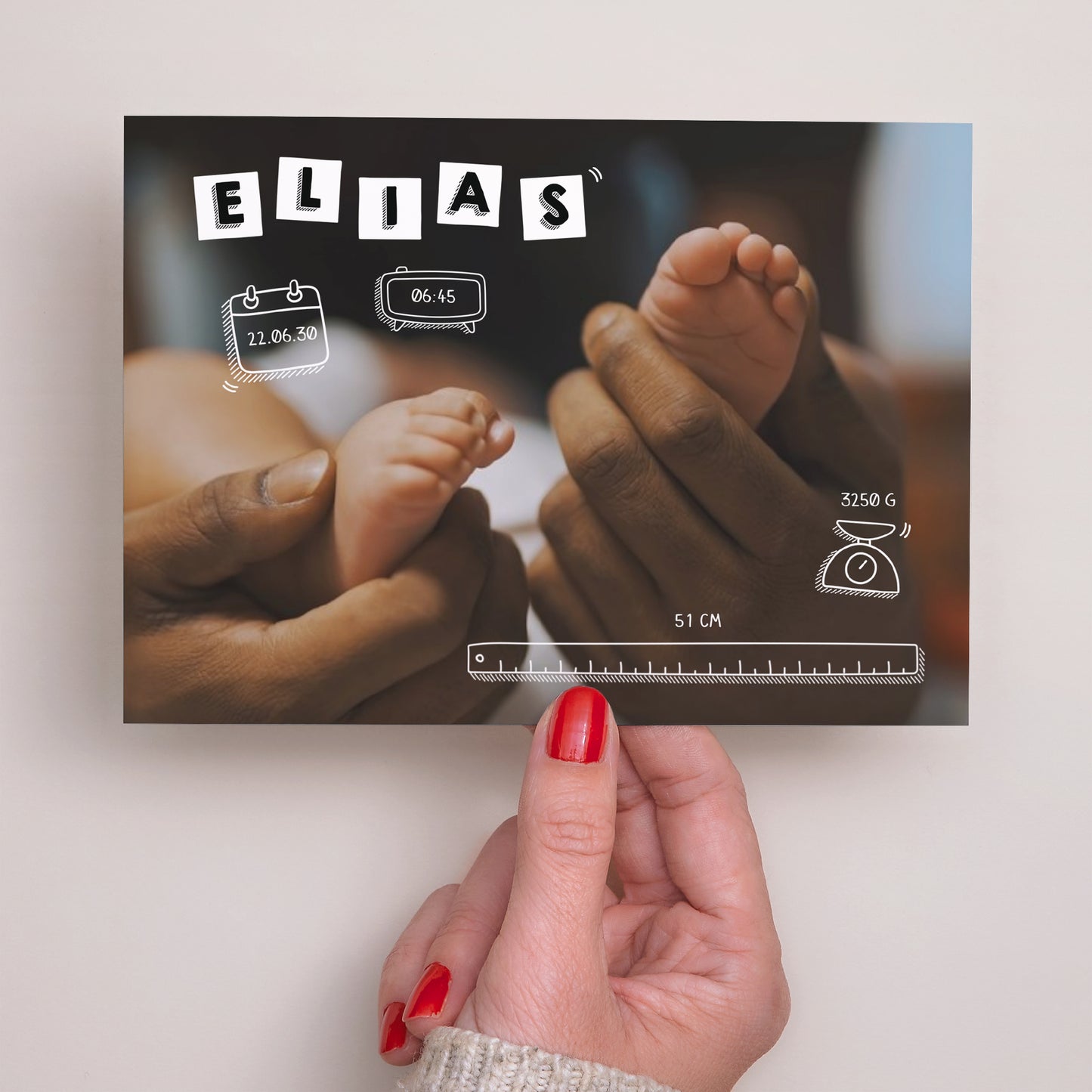 Geburtskarte Landschaft Baby Alphabet foto N° 3