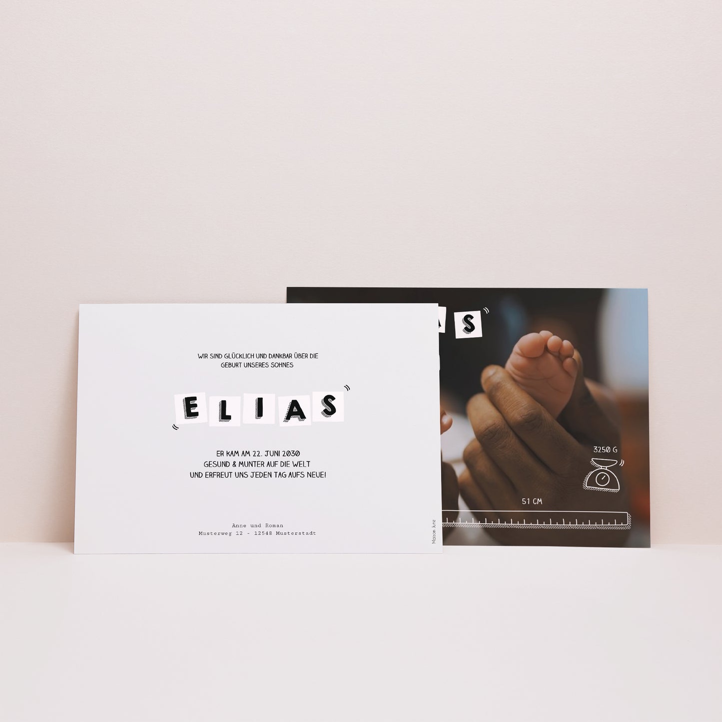 Geburtskarten Landschaft Baby Alphabet foto N° 3