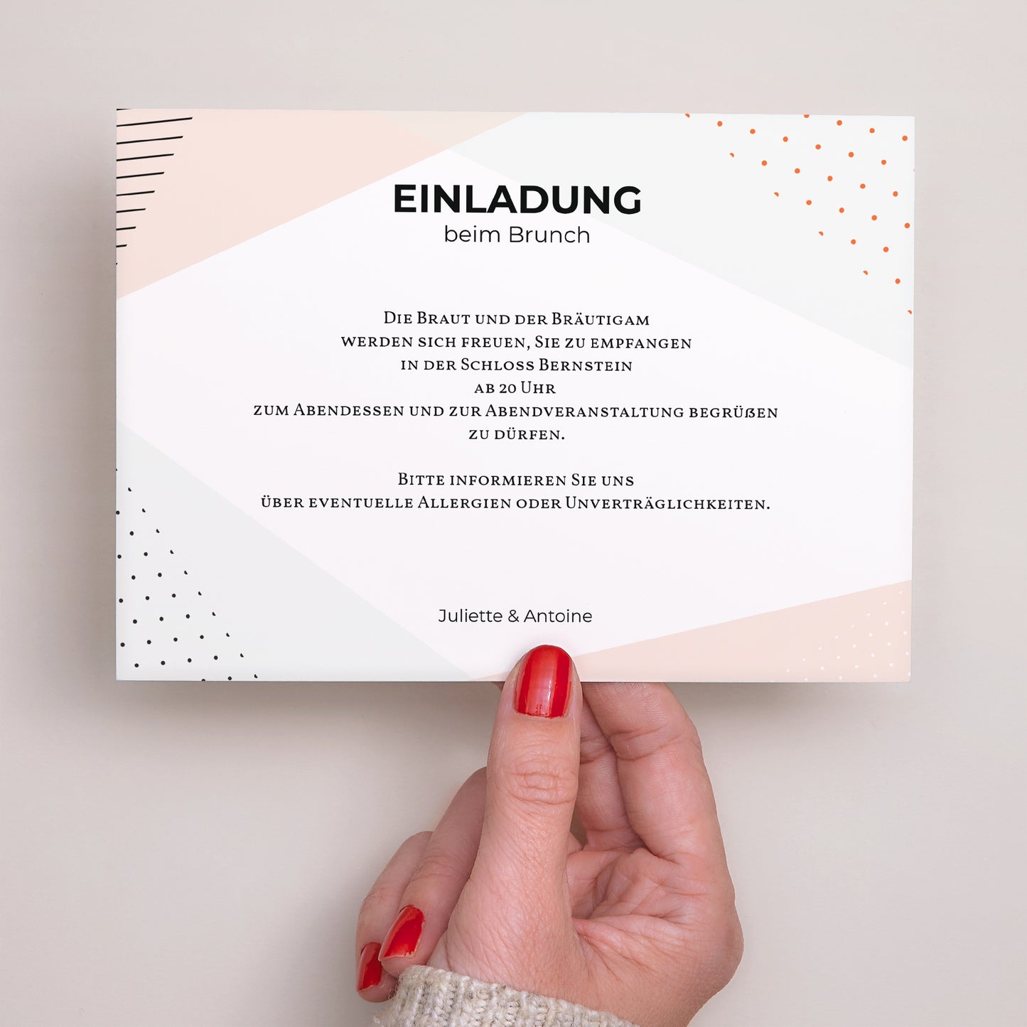 Beilegekarte Hochzeit Landschaft Kubistischer Stil foto N° 3