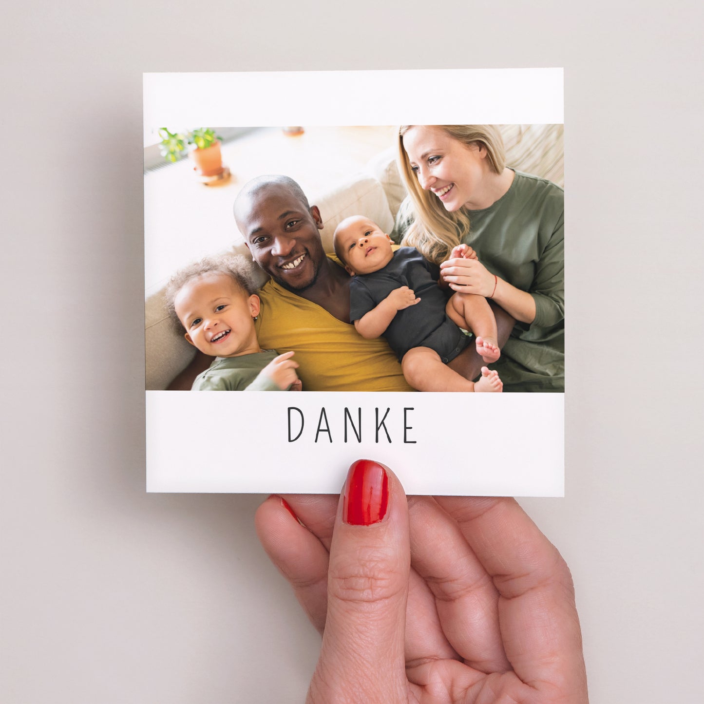 Dankeskarte Geburt Quadrat Schnurrbart & Erbsen foto N° 2