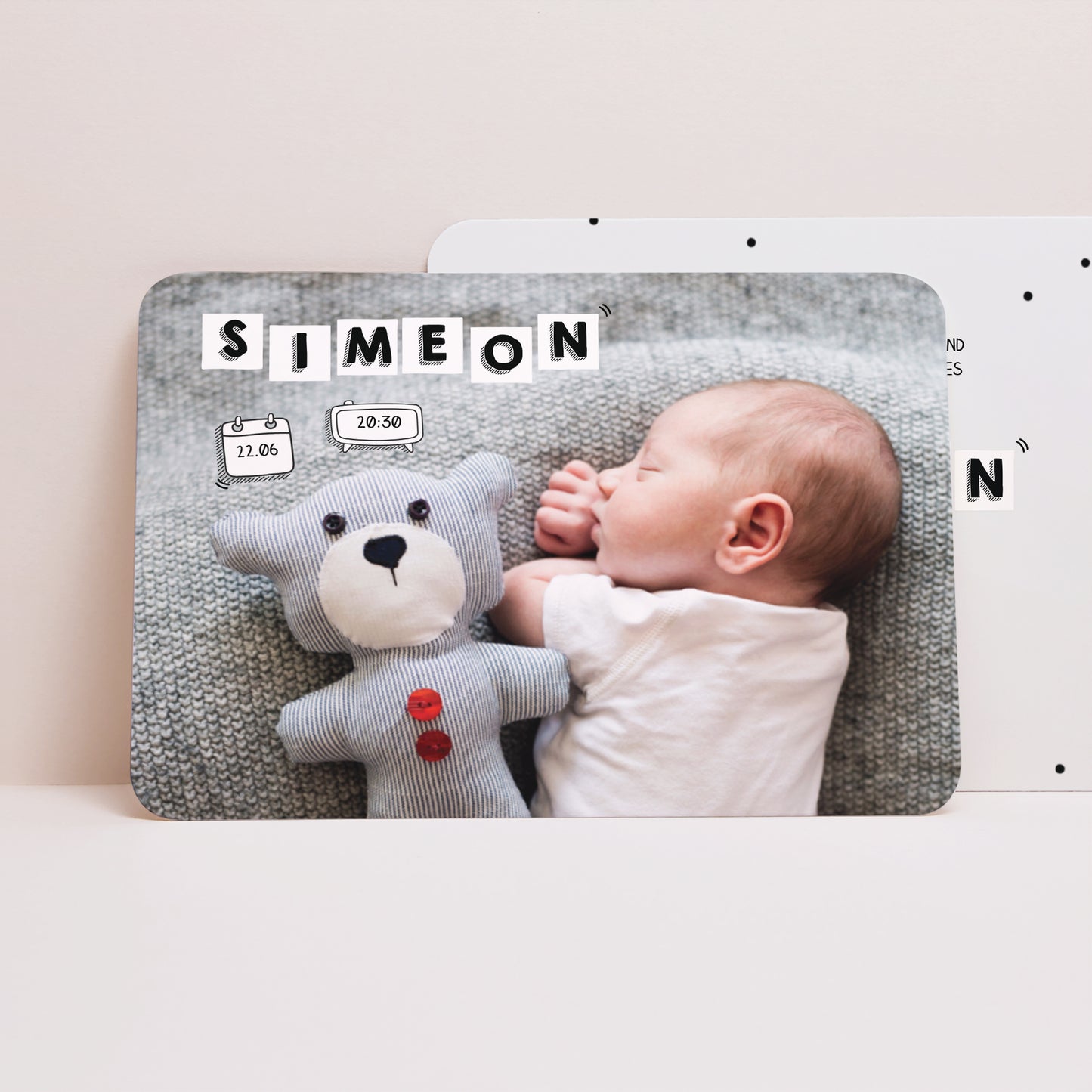 Geburtskarte Landschaft, abgerundete Ränder Briefe von Baby foto N° 1