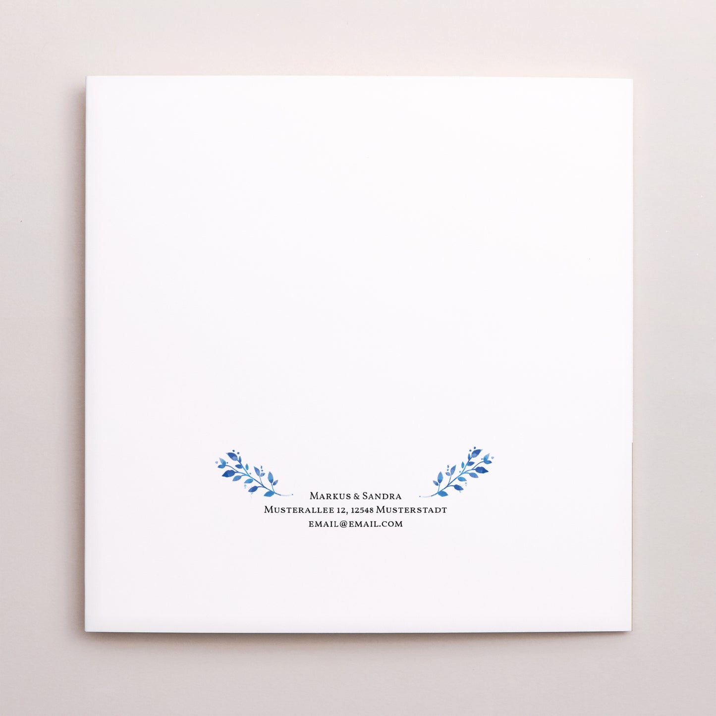 Hochzeitseinladung Doppelflügiges Quadrat Sommerblau foto N° 3