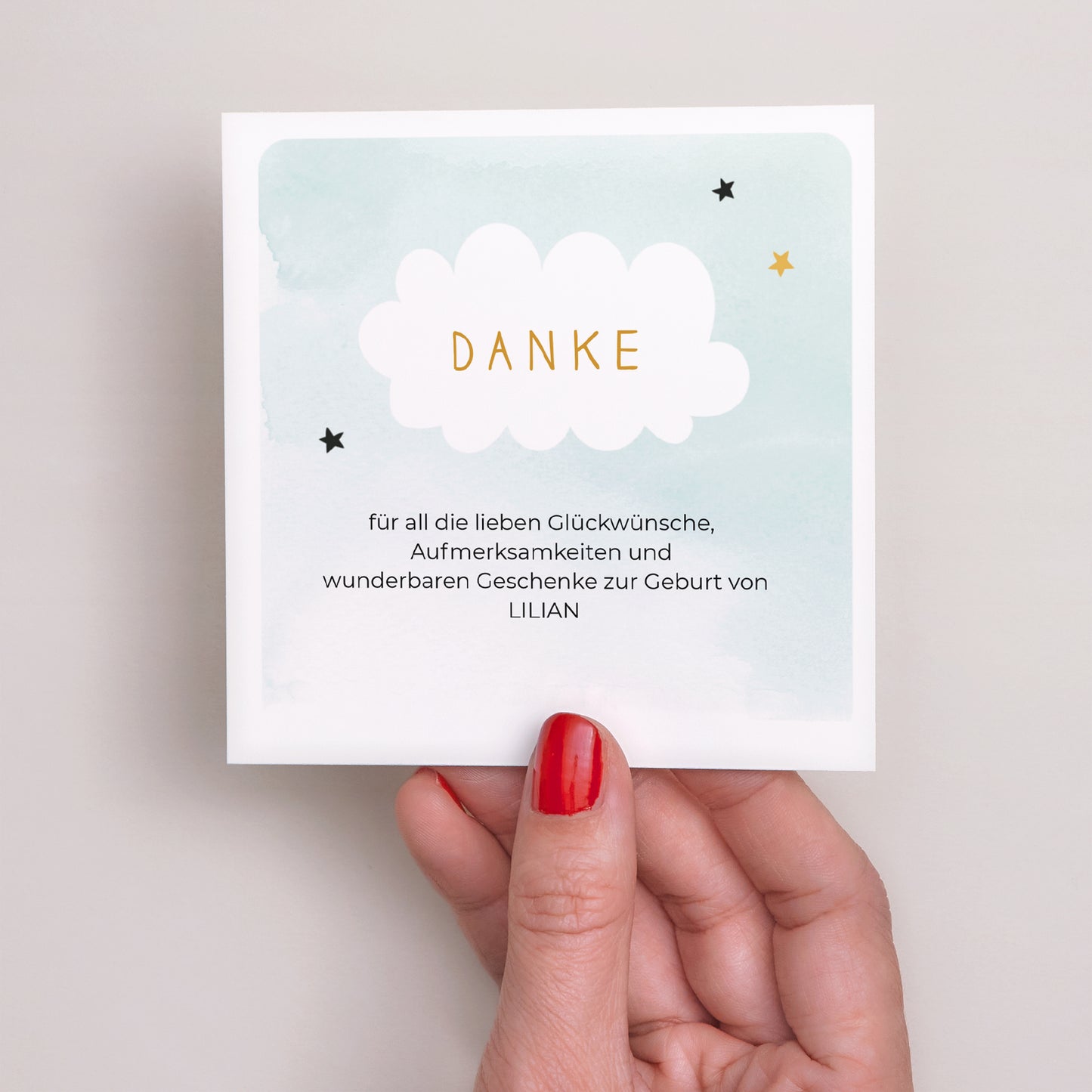 Dankeskarte Geburt Quadrat Kleiner Panda foto N° 2