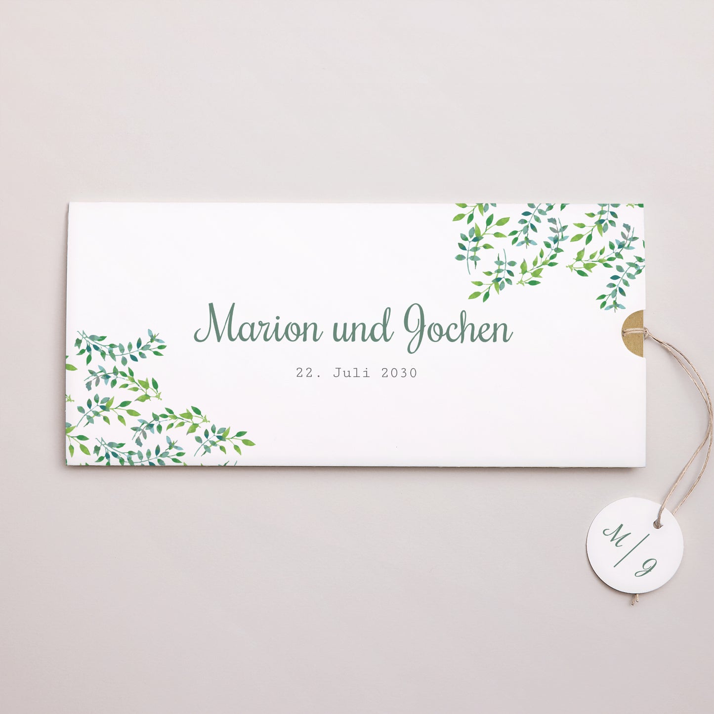 Einladungskarte Hochzeit Mappe 2 Karten, Etikett Natur & Kraft foto N° 1
