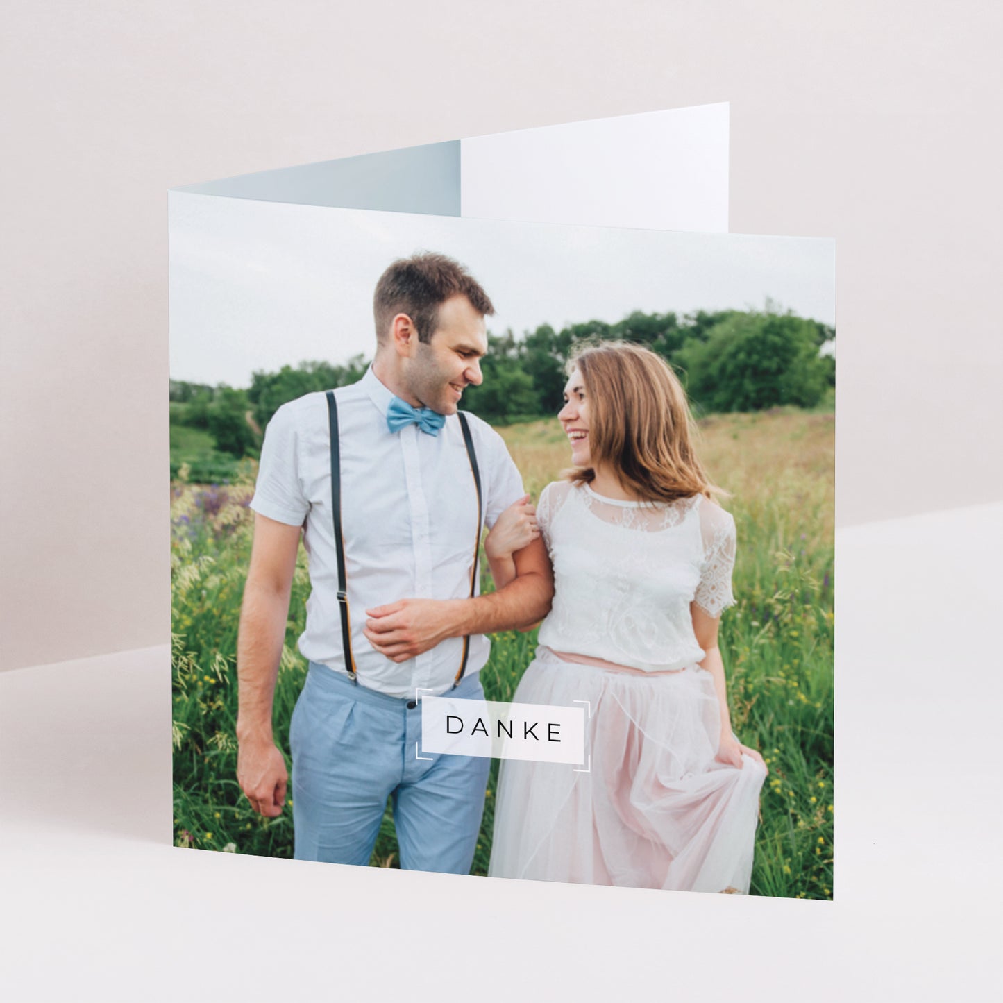 Dankeskarte Hochzeit Doppelflügiges Quadrat So nett foto N° 1