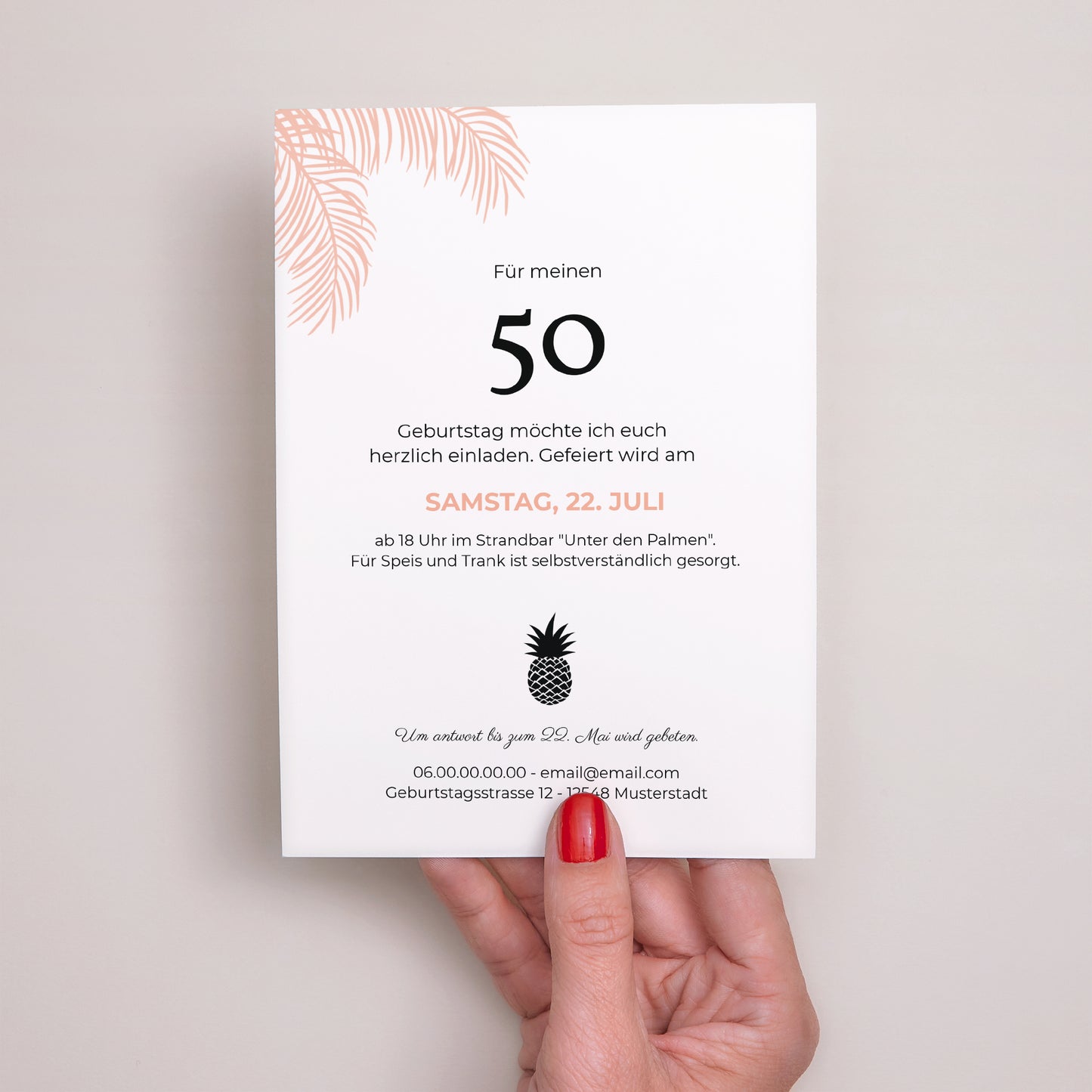 Einladungskarte Geburtstag Unter Palmen foto N° 3
