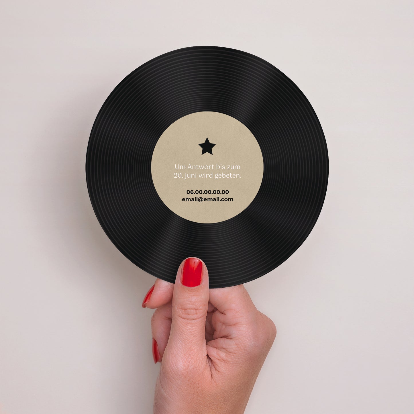 Einladungskarte Geburtstag Rund 45T Vinyl foto N° 3