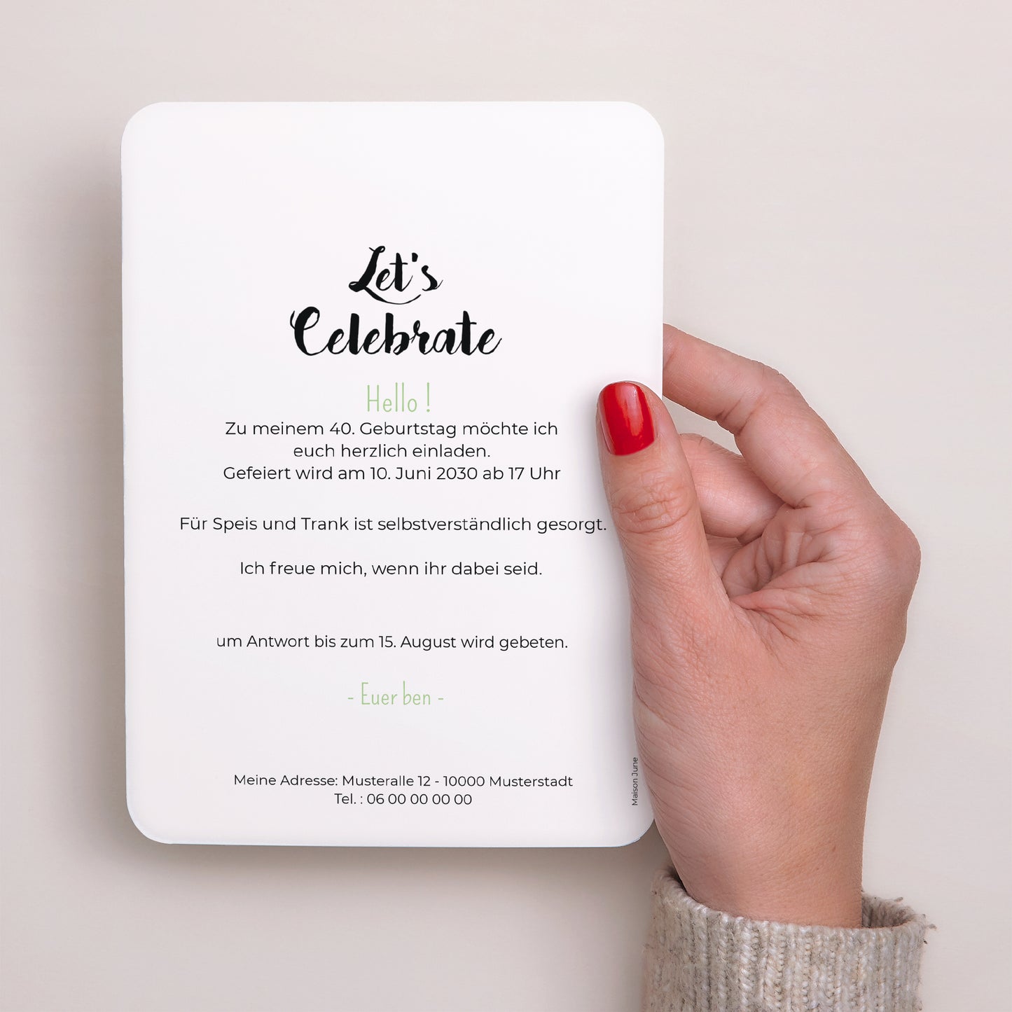 Einladungskarte Geburtstag Porträt, abgerundete Kanten Kiwis & Ananas foto N° 3