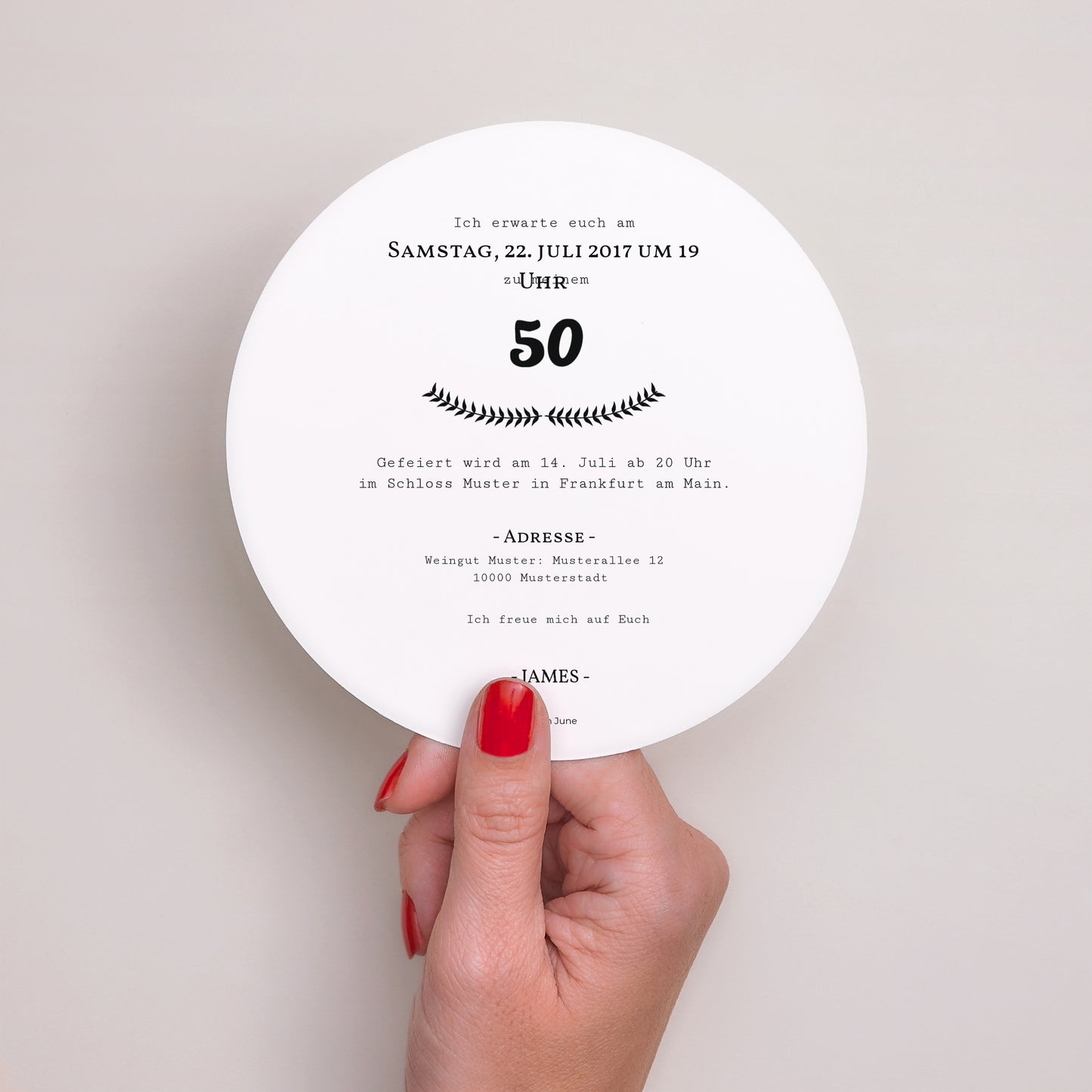 Einladungskarte Geburtstag Rund Vintage foto N° 3