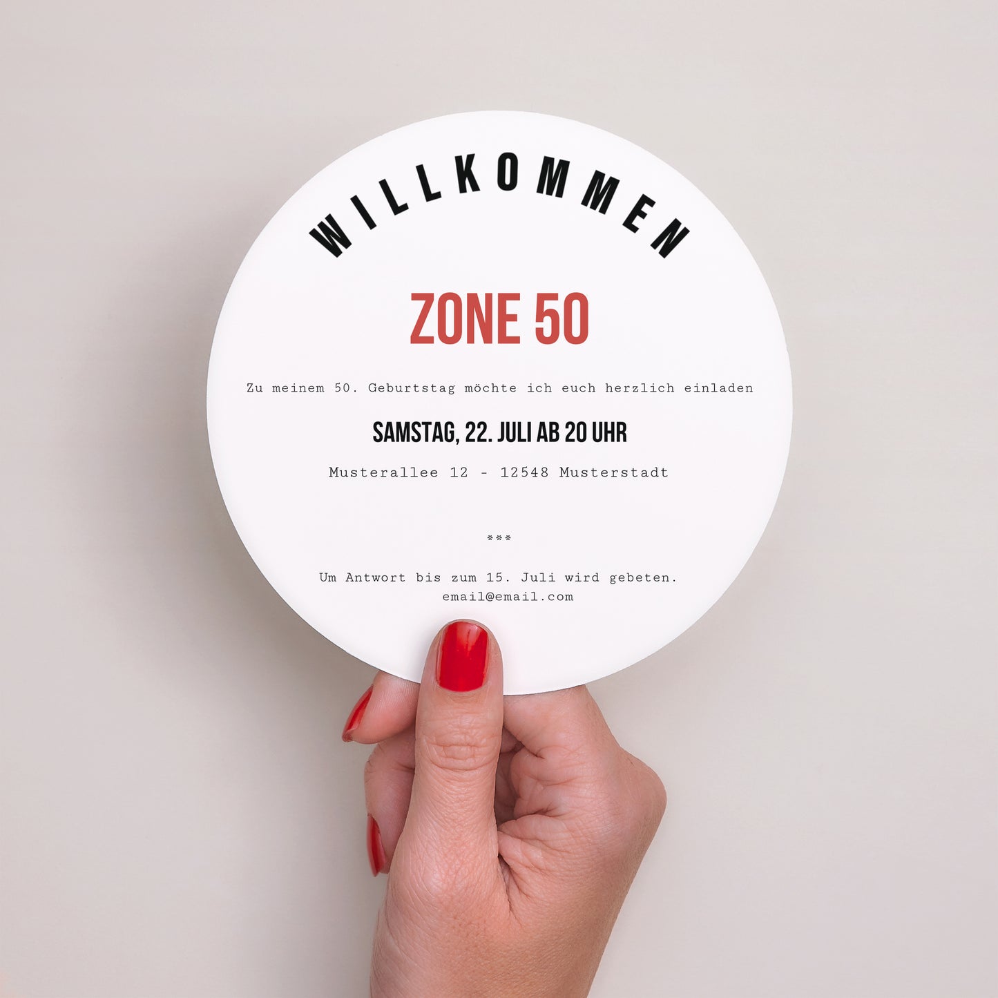 Einladungskarte Geburtstag Rund Zone 50 foto N° 3