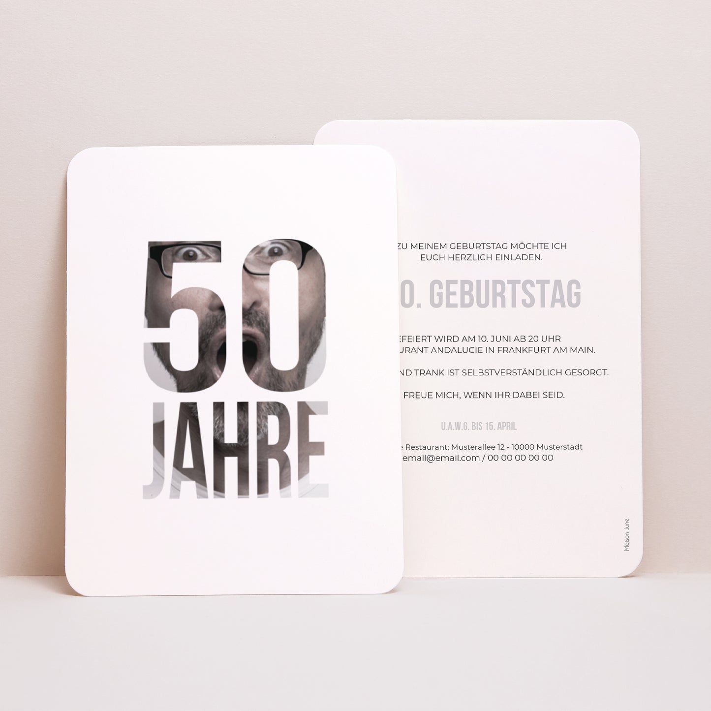Beilegekarte Geburtstag Erwachsener Porträt, abgerundete Kanten Foto 50 foto N° 1