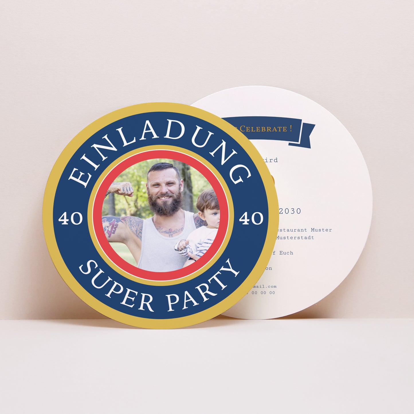 Beilegekarte Geburtstag Erwachsener Rund Deutsches Bier foto N° 1
