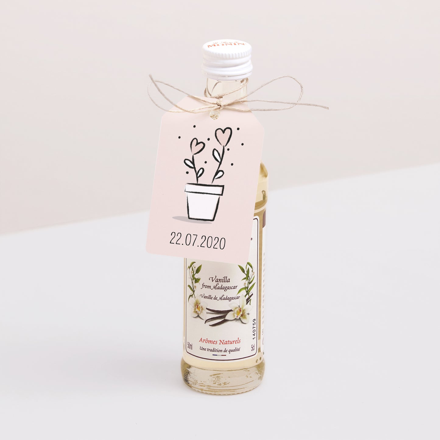 Vorgelochtes Etikett Hochzeit Fähnchen 2 Herzen foto N° 3