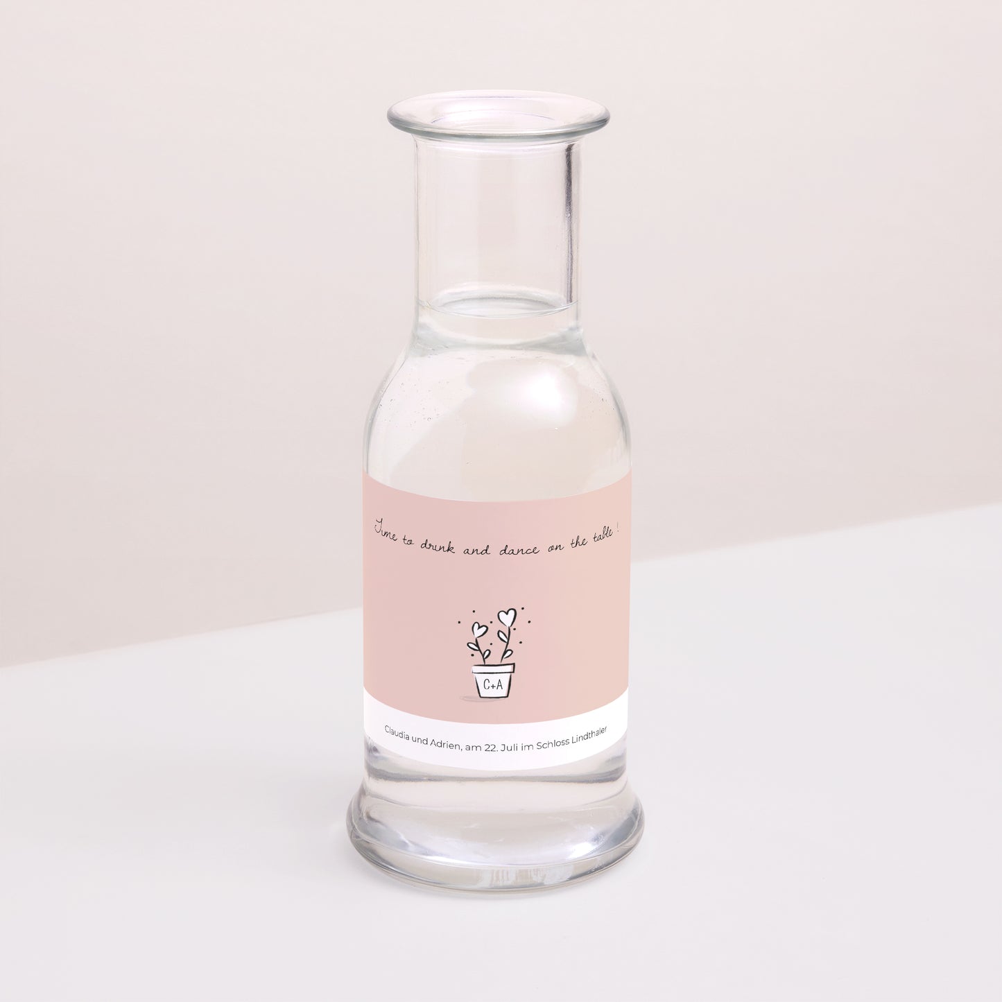 Flaschenetikett Hochzeit Landschaft 2 Herzen foto N° 2