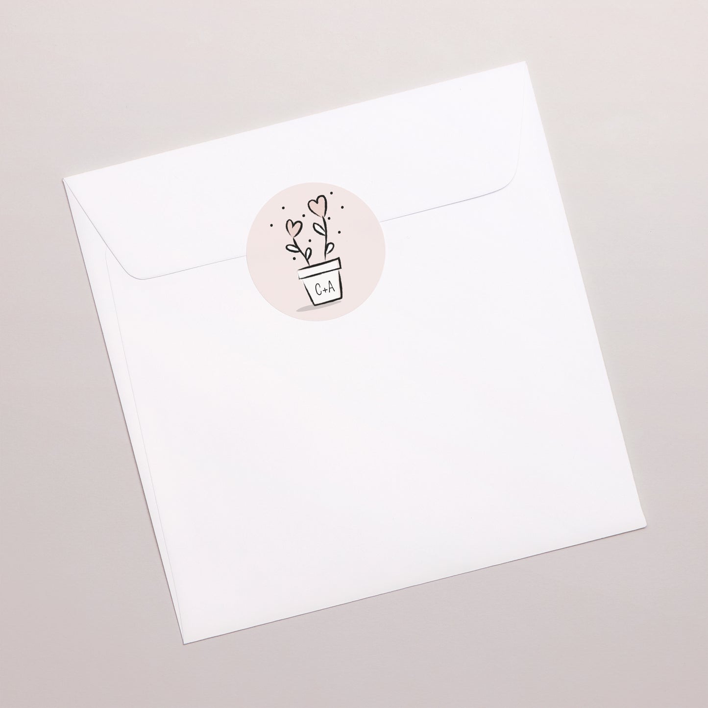 Sticker Hochzeit Rund 2 Herzen foto N° 3
