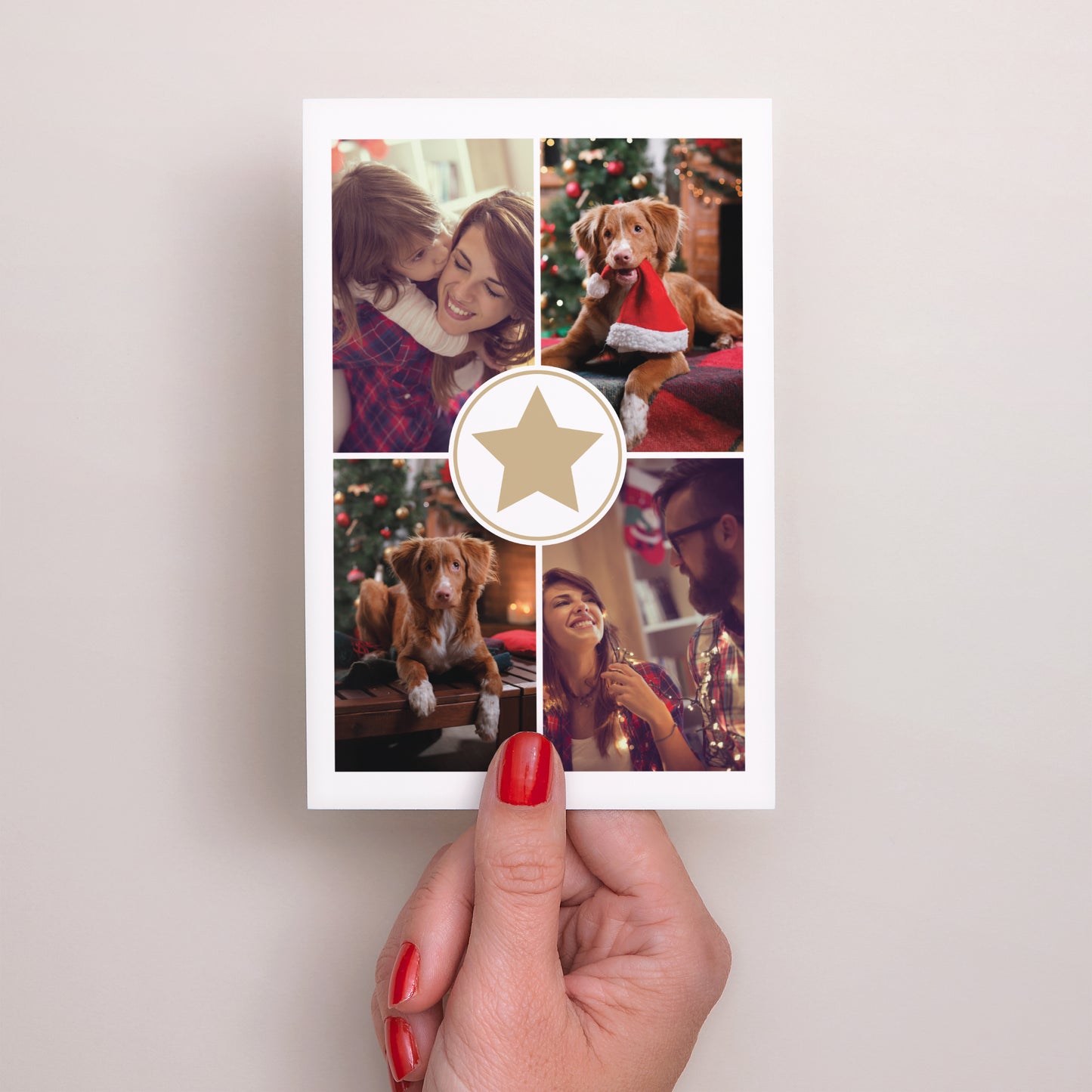 Weihnachtskarte Weihnachten PortraitPorträt Goldener Stern foto N° 2