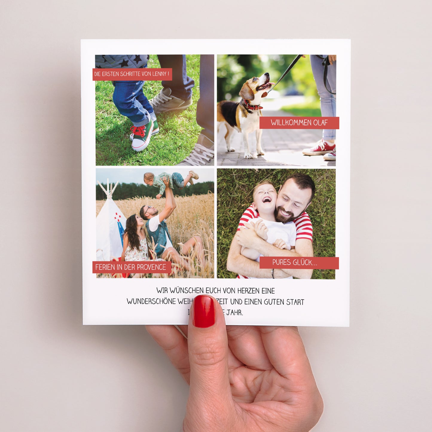 Weihnachtskarte Weihnachten Quadrat Jahresbilanz foto N° 2