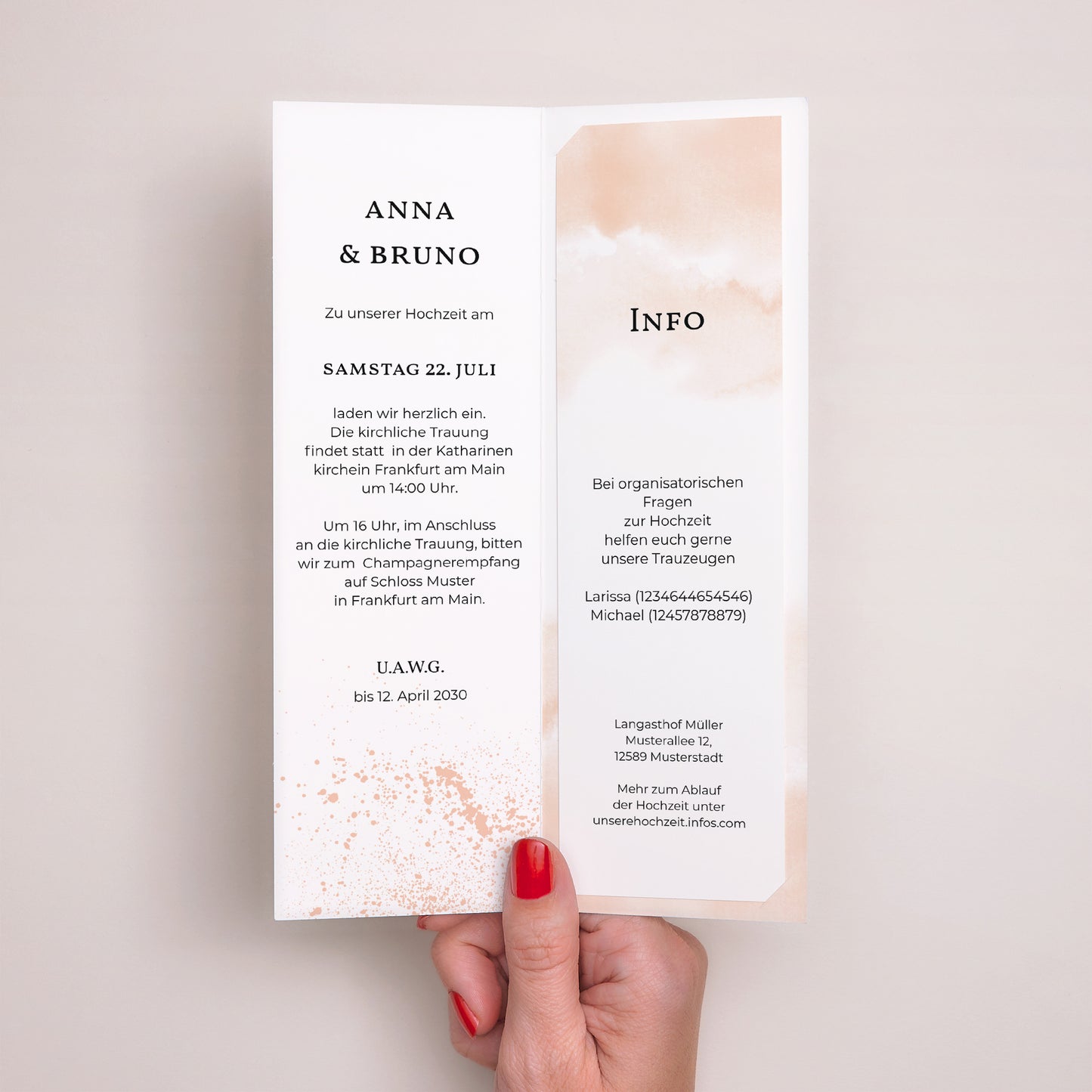 Hochzeitseinladung Fotoautomaten Lesezeichen Aquarello foto N° 2