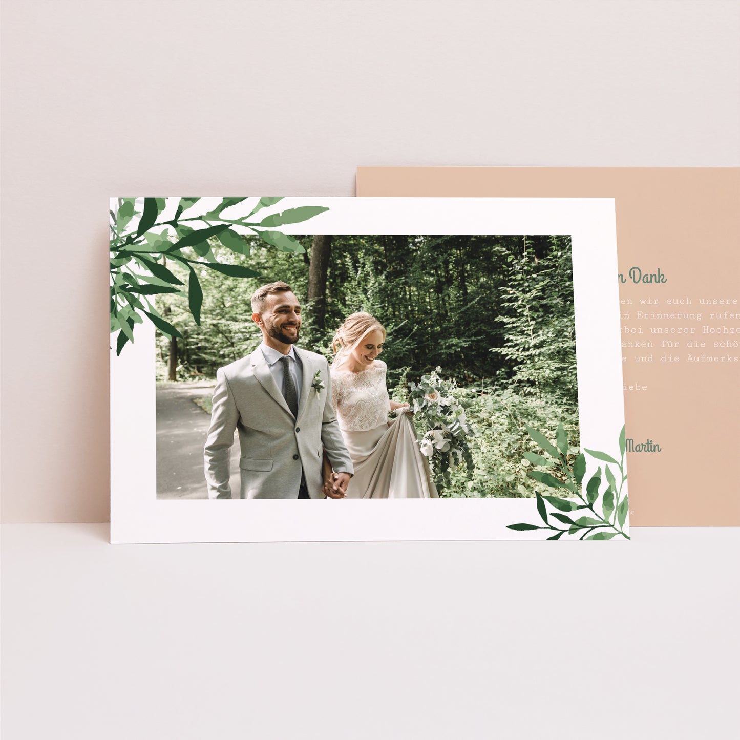 Dankeskarte Hochzeit Landschaft Pflanzlich foto N° 1