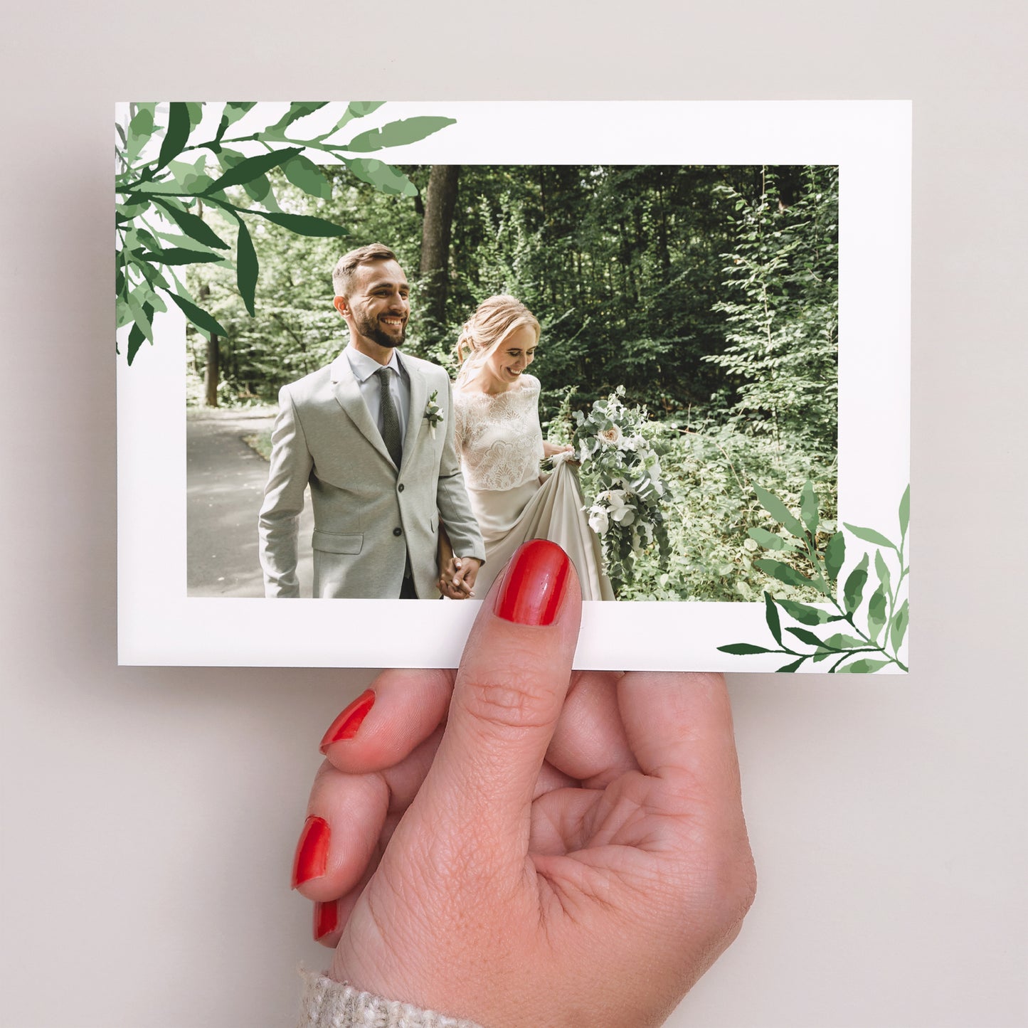 Dankeskarte Hochzeit Landschaft Pflanzlich foto N° 3