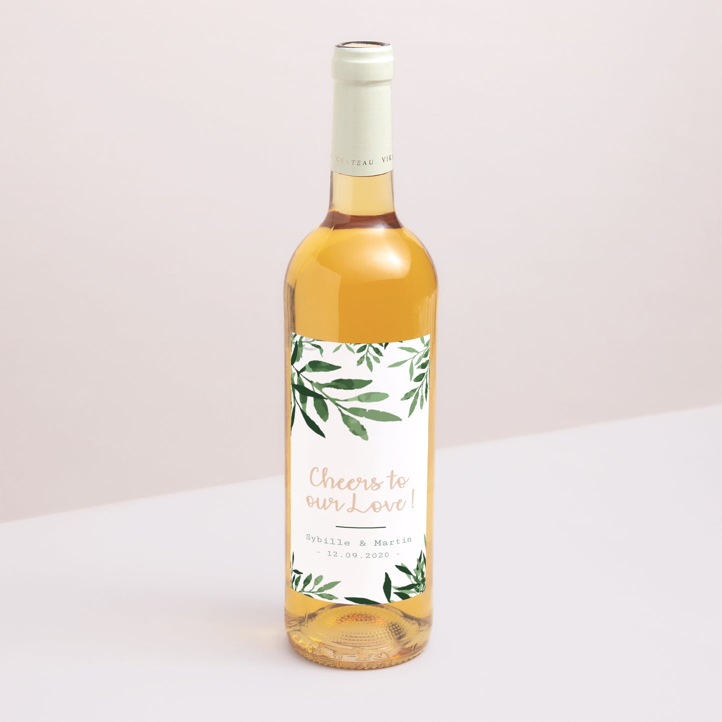 Flaschenetikett Hochzeit Porträt Pflanzlich foto N° 1